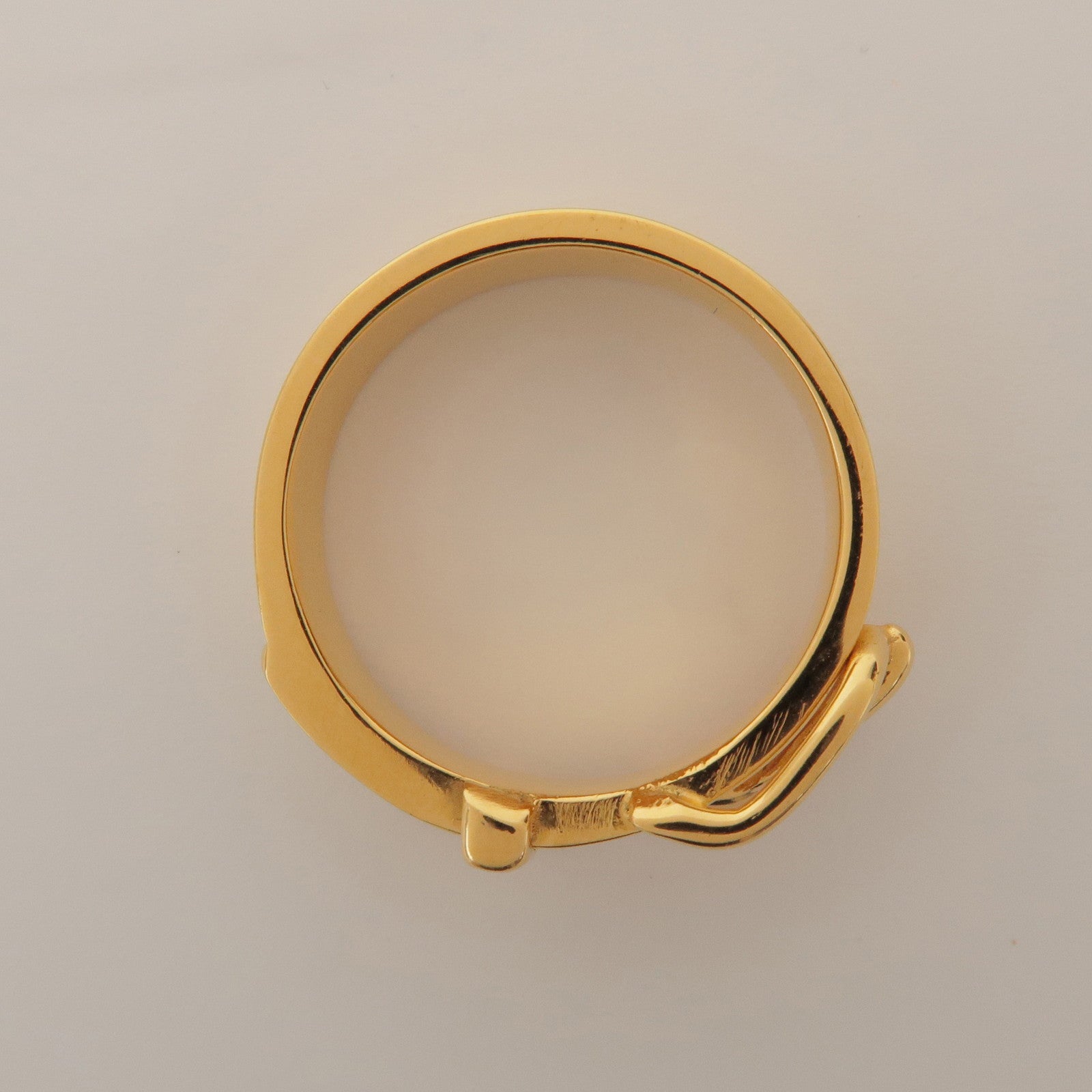 HERMES Ceinture Motif Metal Scarf Ring Gold