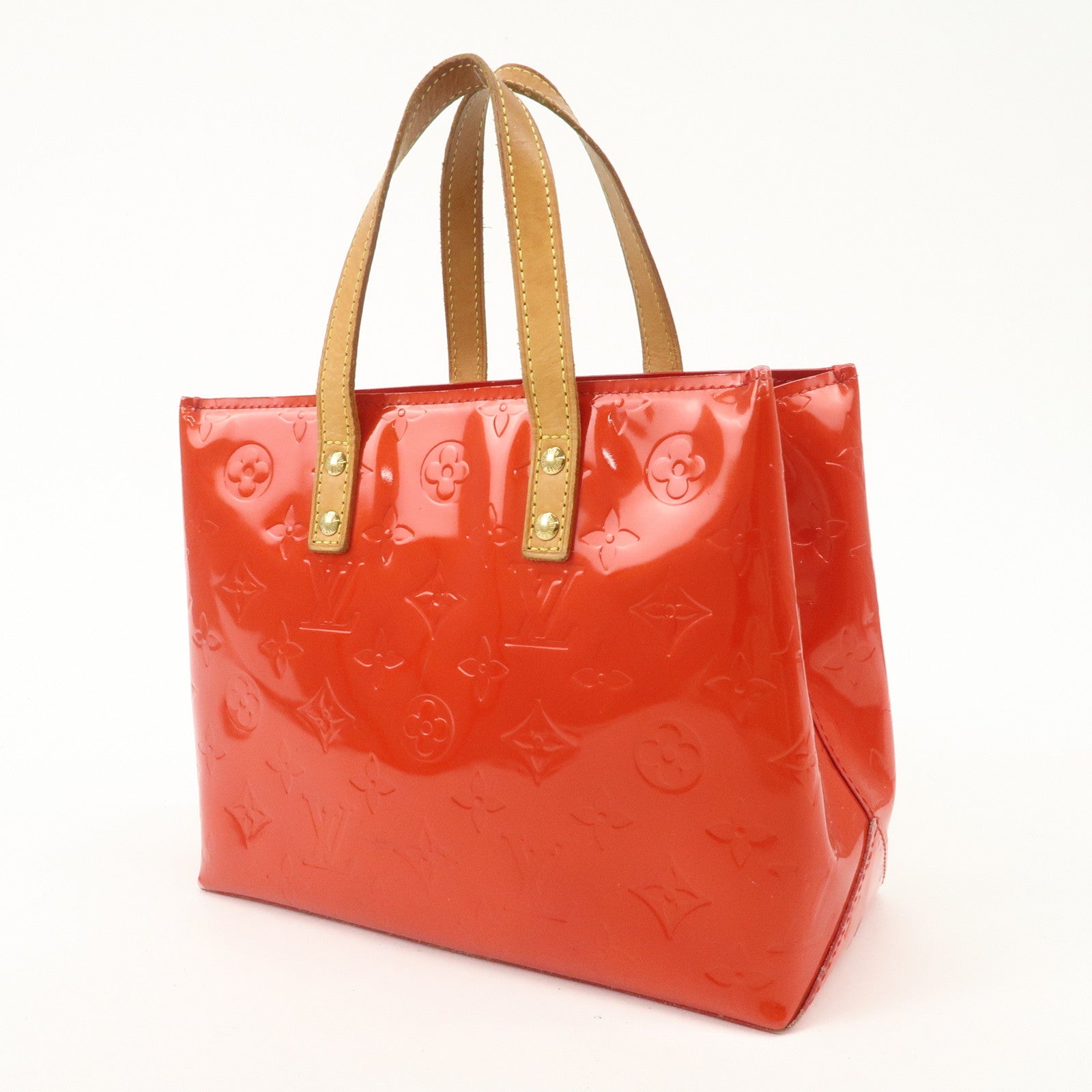Louis Vuitton Monogram Vernis Lead PM Hand Bag Rouge M91088 Used