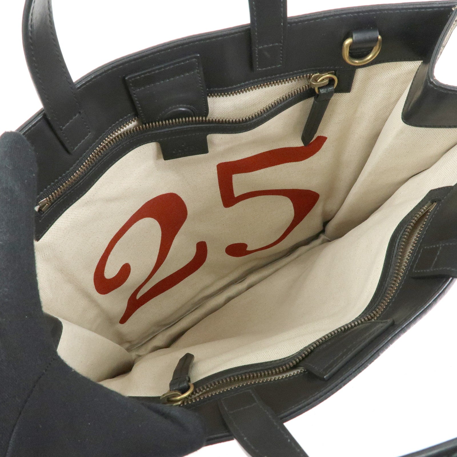 GUCCI GG Supreme Leather Tigar Tote Bag Beige Black 450950