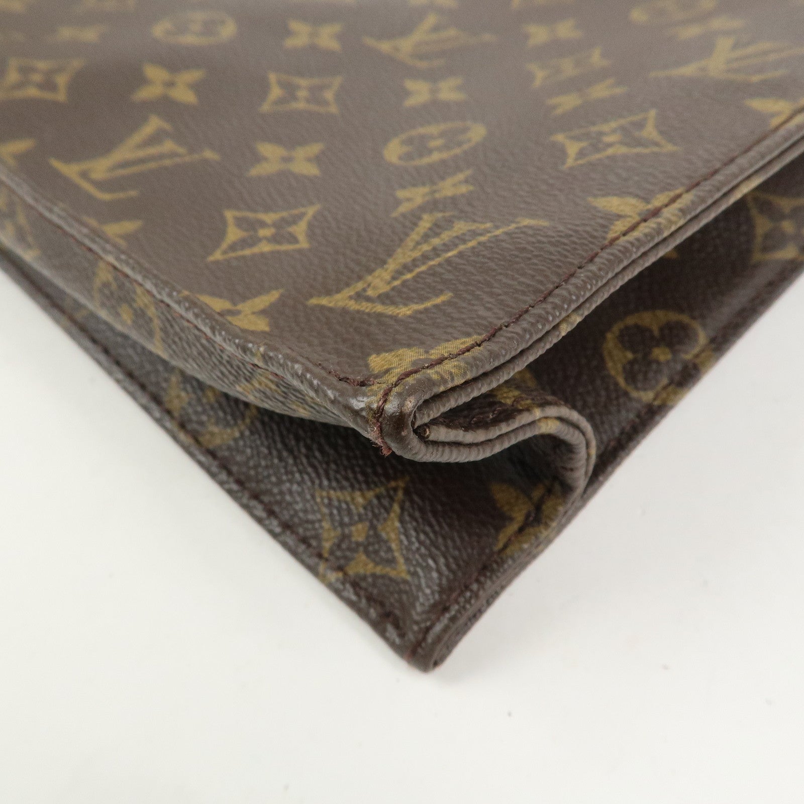 Louis Vuitton Monogram Sac Plat Tote Bag Hand Bag Brown M51140