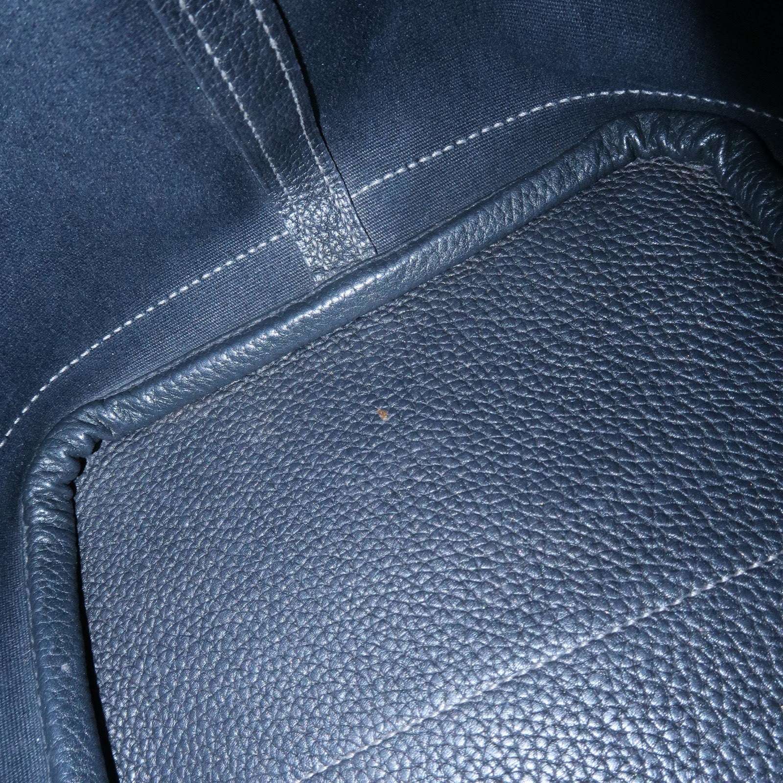 HERMES Negonda Leather Garden Party PM Tote Bag Hand Bag Black Used