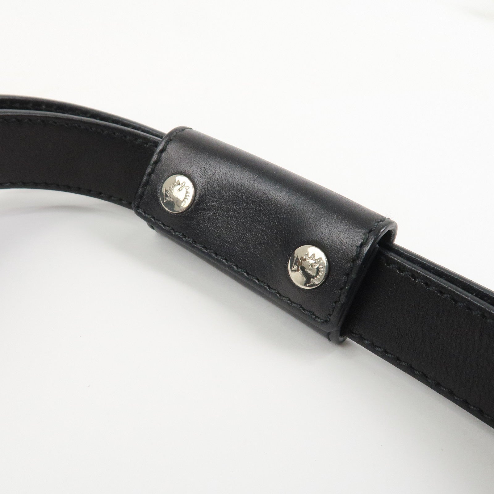 Ferragamo Gancini Leather Shoulder Bag Hand Bag Black AQ-21 4935