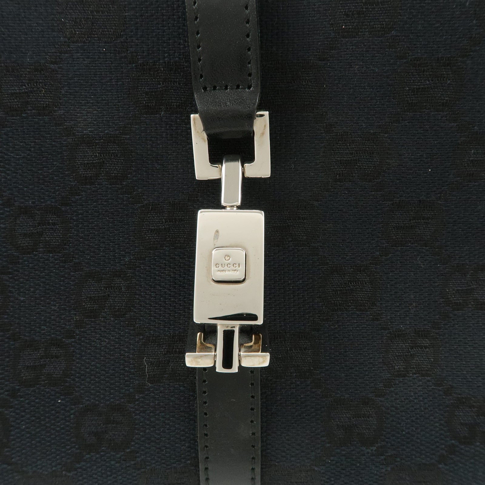 GUCCI Jackie GG Canvas Leather Shoulder Bag Hand Bag Black 002.1068