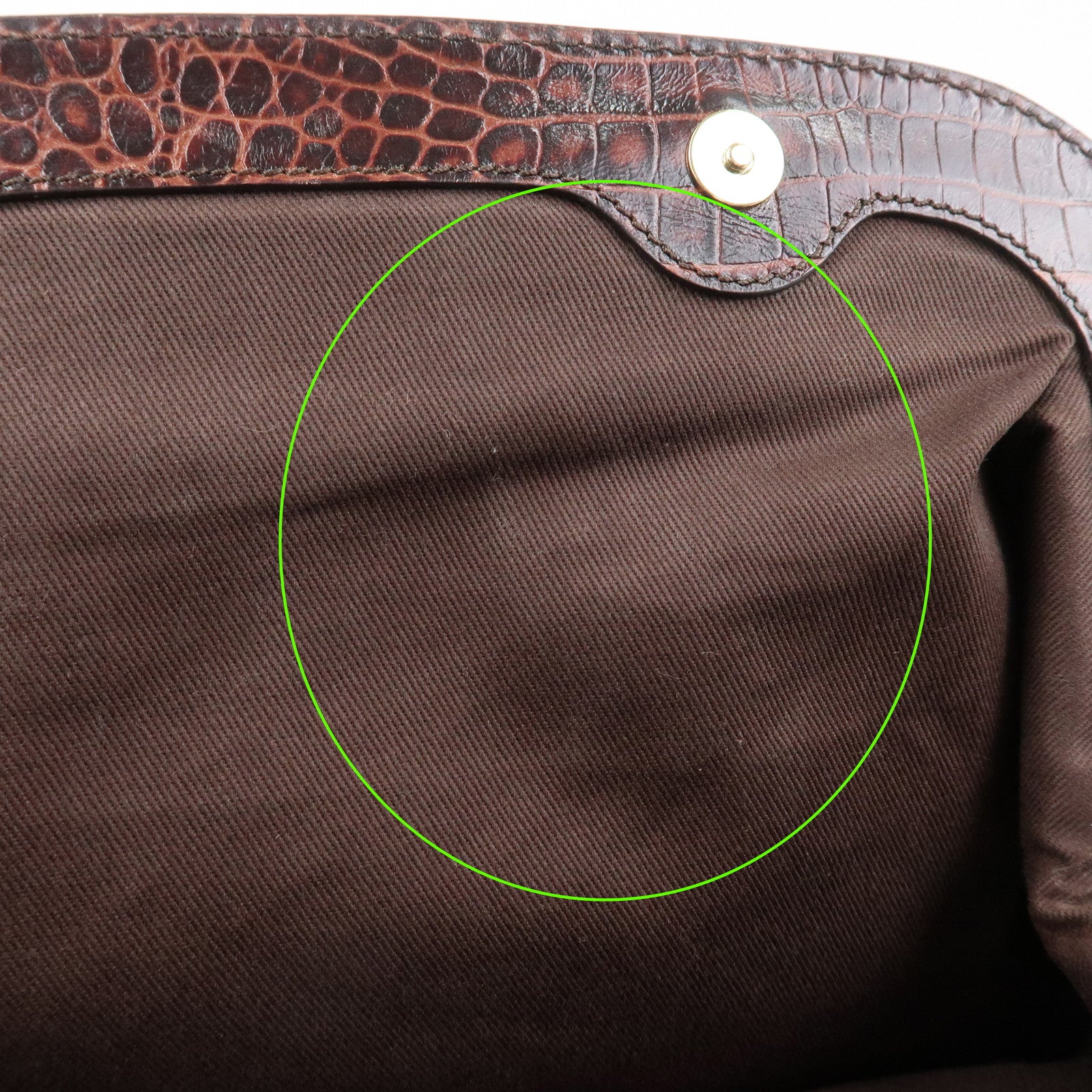 CELINE Macadam Canvas Emboss Leather Shoulder bag Dark Brown