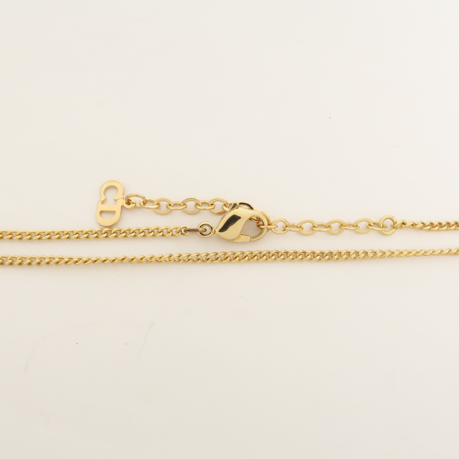 Christian Dior Logo Metal Necklace Choker Gold Black