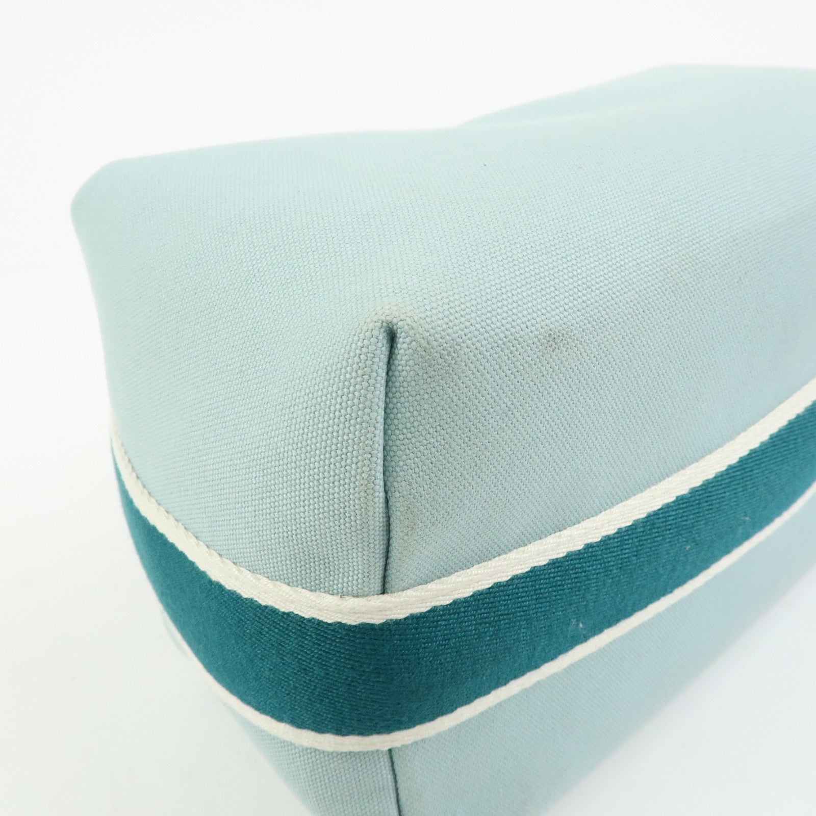 HERMES Bride A Brac GM Cotton Hand Bag Vanity Bag Light Blue