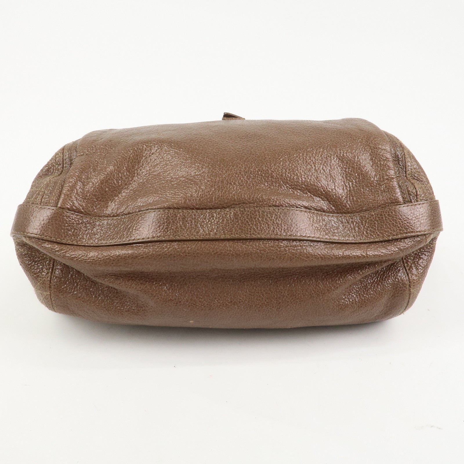 Christian Dior Lady Dior Leather Tote Bag Shoulder Bag Brown
