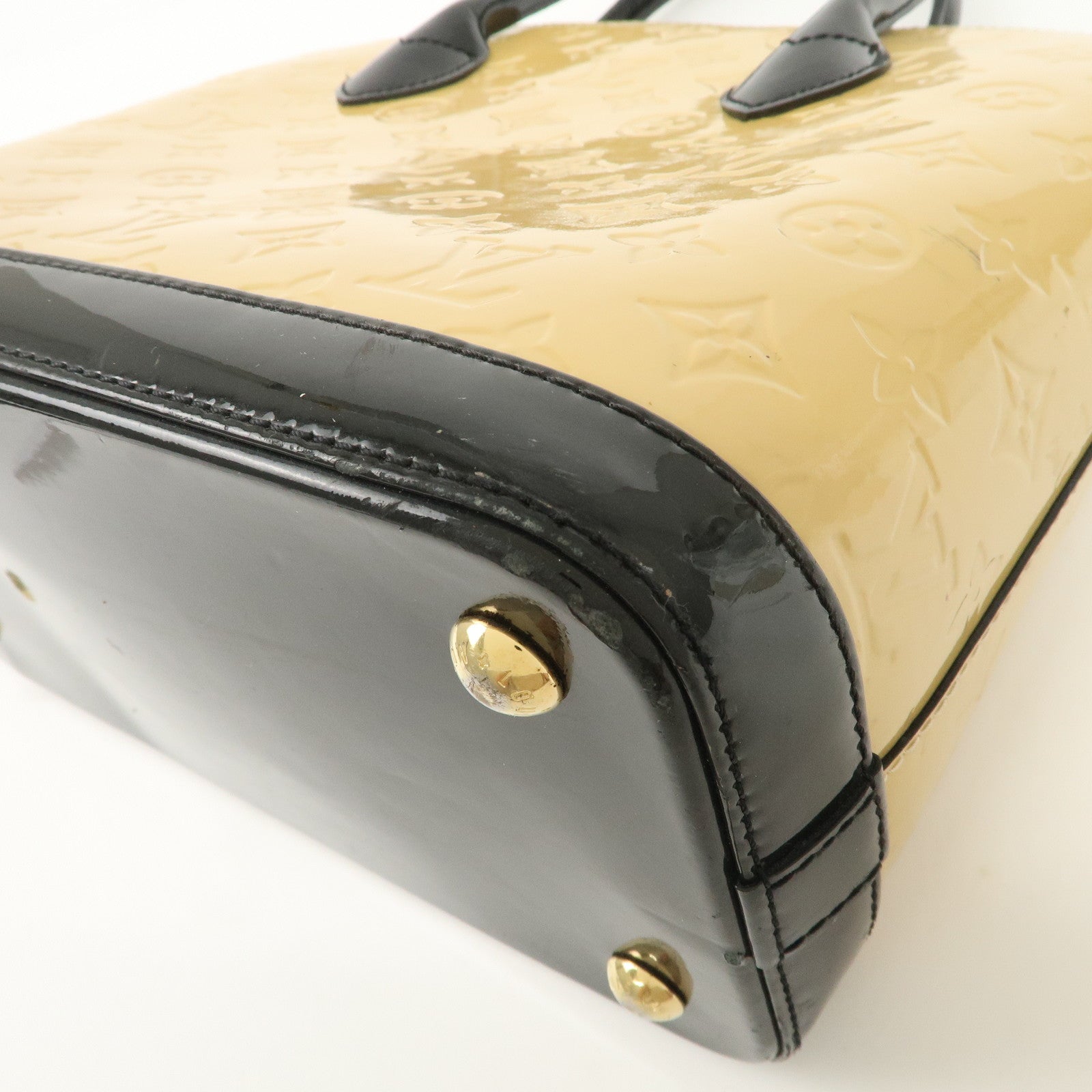 Louis Vuitton Monogram Verni Lockit PM Hand Bag Dune M90251 Used