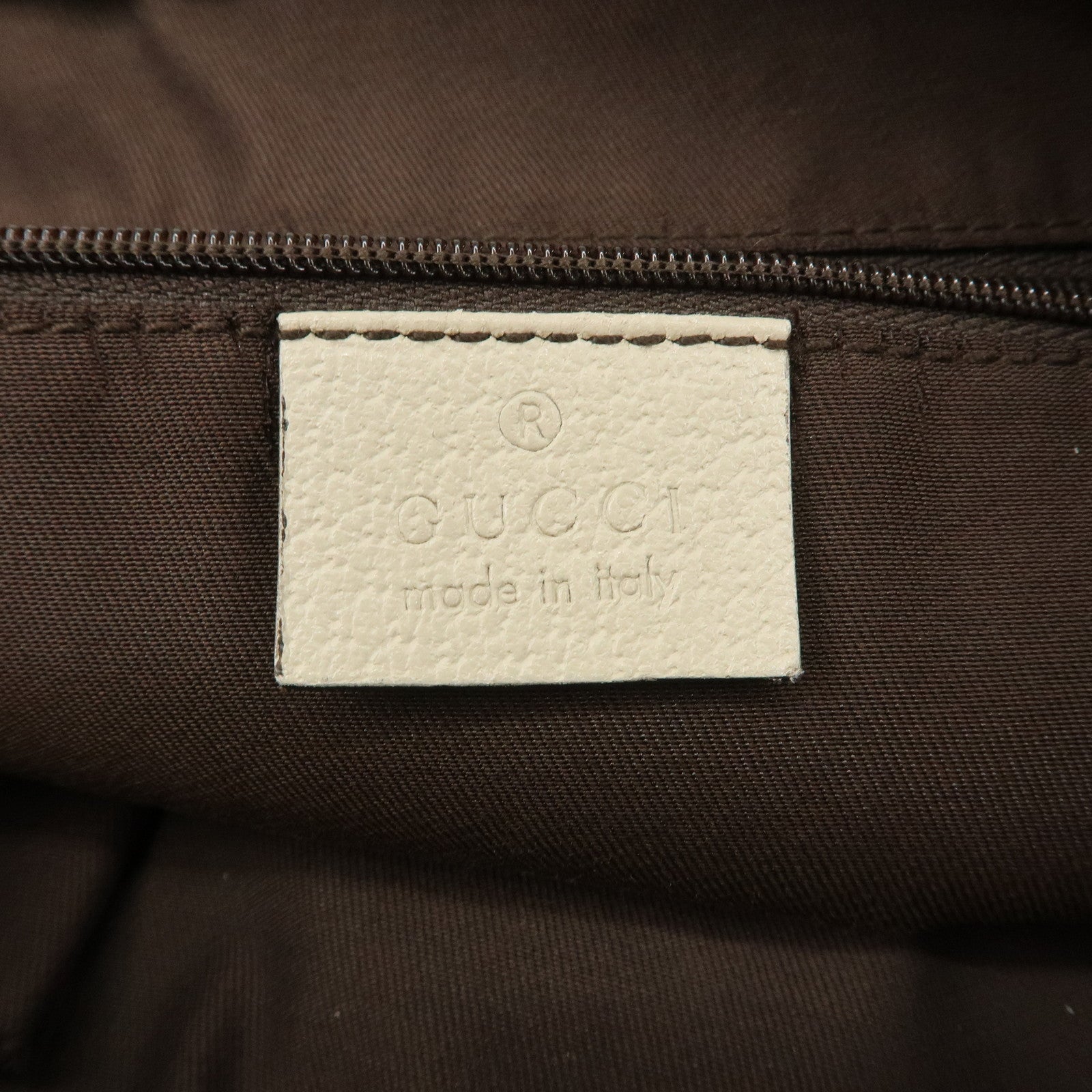 GUCCI Abbey GG Canvas Leather Shoulder Bag Beige Ivory 131326