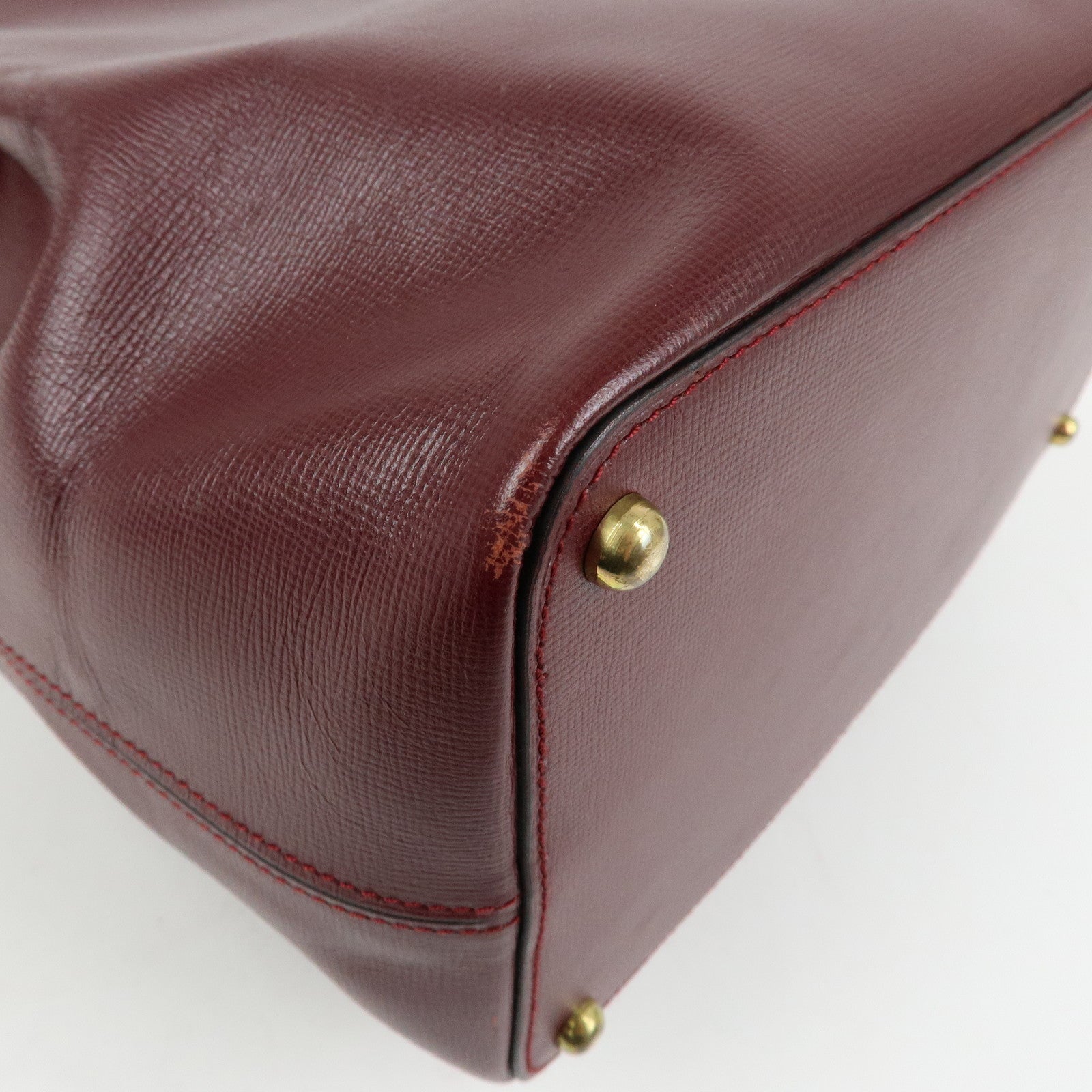 Cartier Must de Cartier Leather Drawstring Shoulder Bag Bordeaux