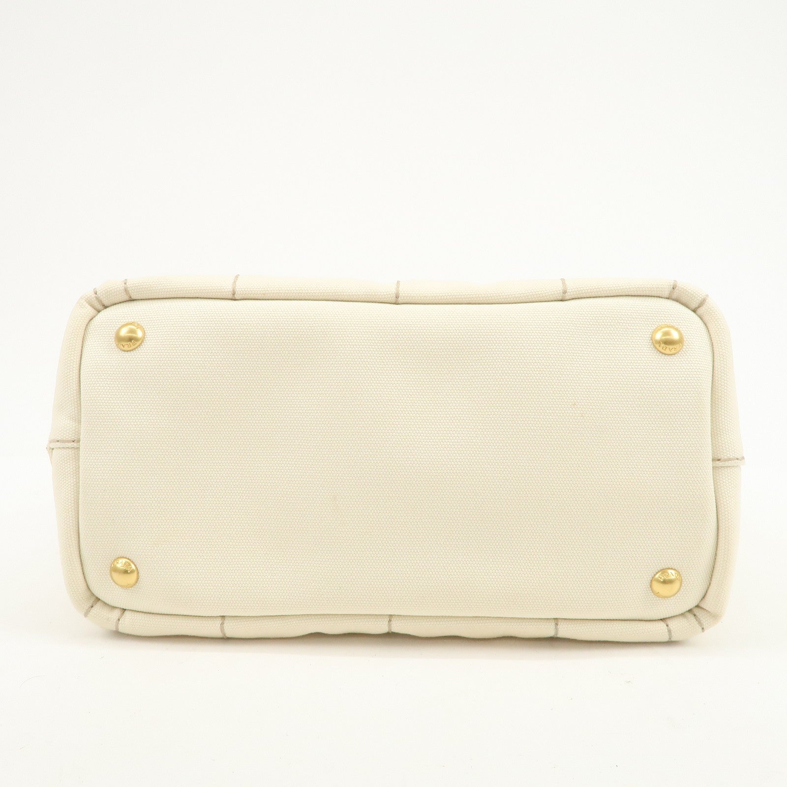 PRADA Canapa Mini Canvas 2Way Hand Shoulder Bag Ivory B2439G