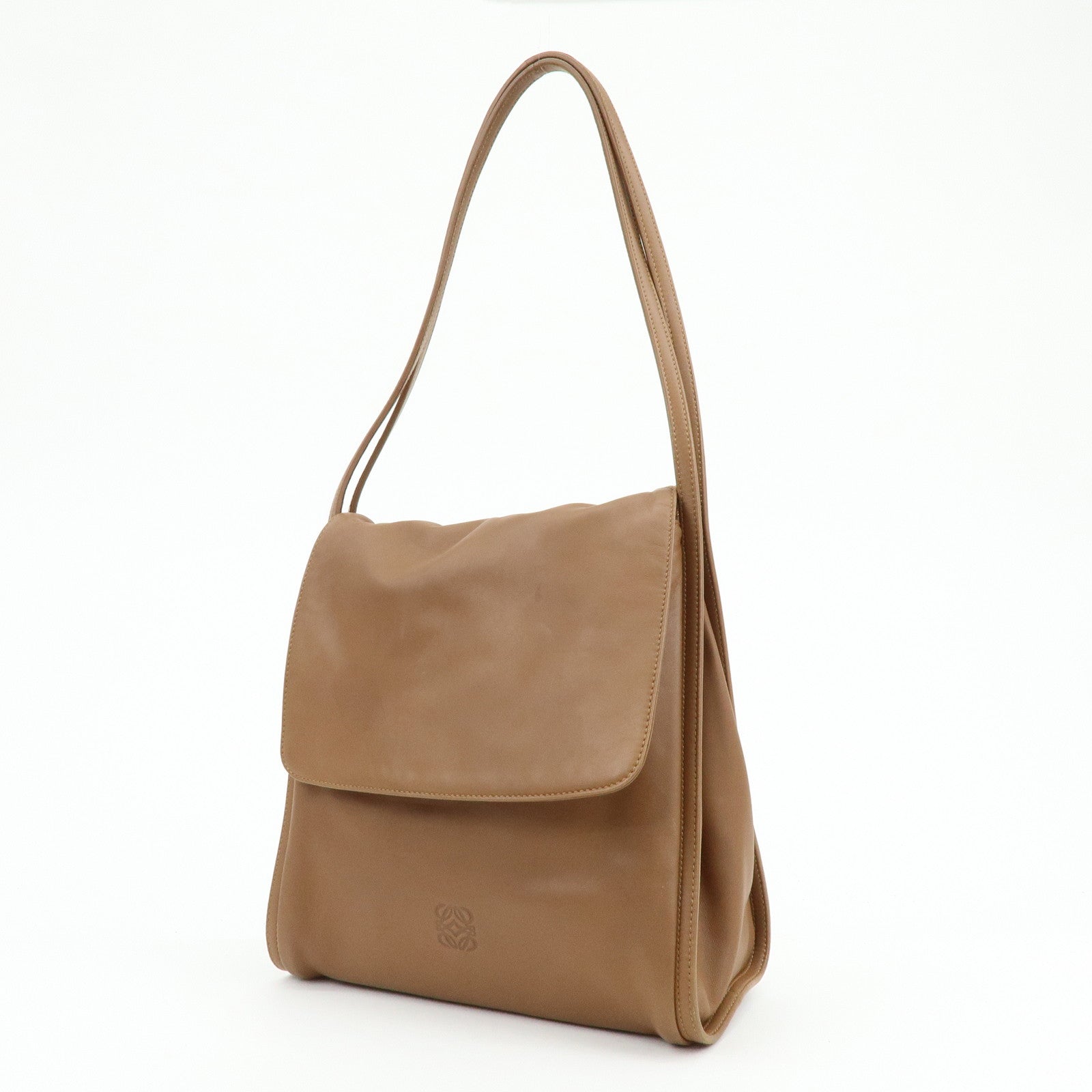 LOEWE Anagram Nappa Leather Shoulder Bag Hand Bag Brown