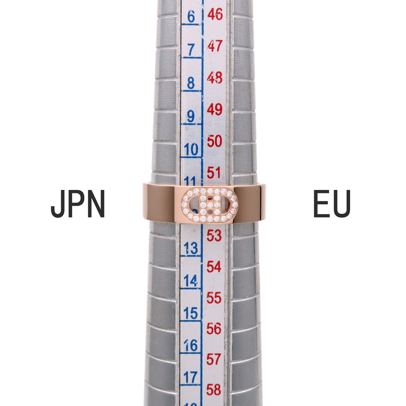 HERMES H Dunkle PM Diamond Ring K18PG Rose Gold #52 US6 EU52 HK13