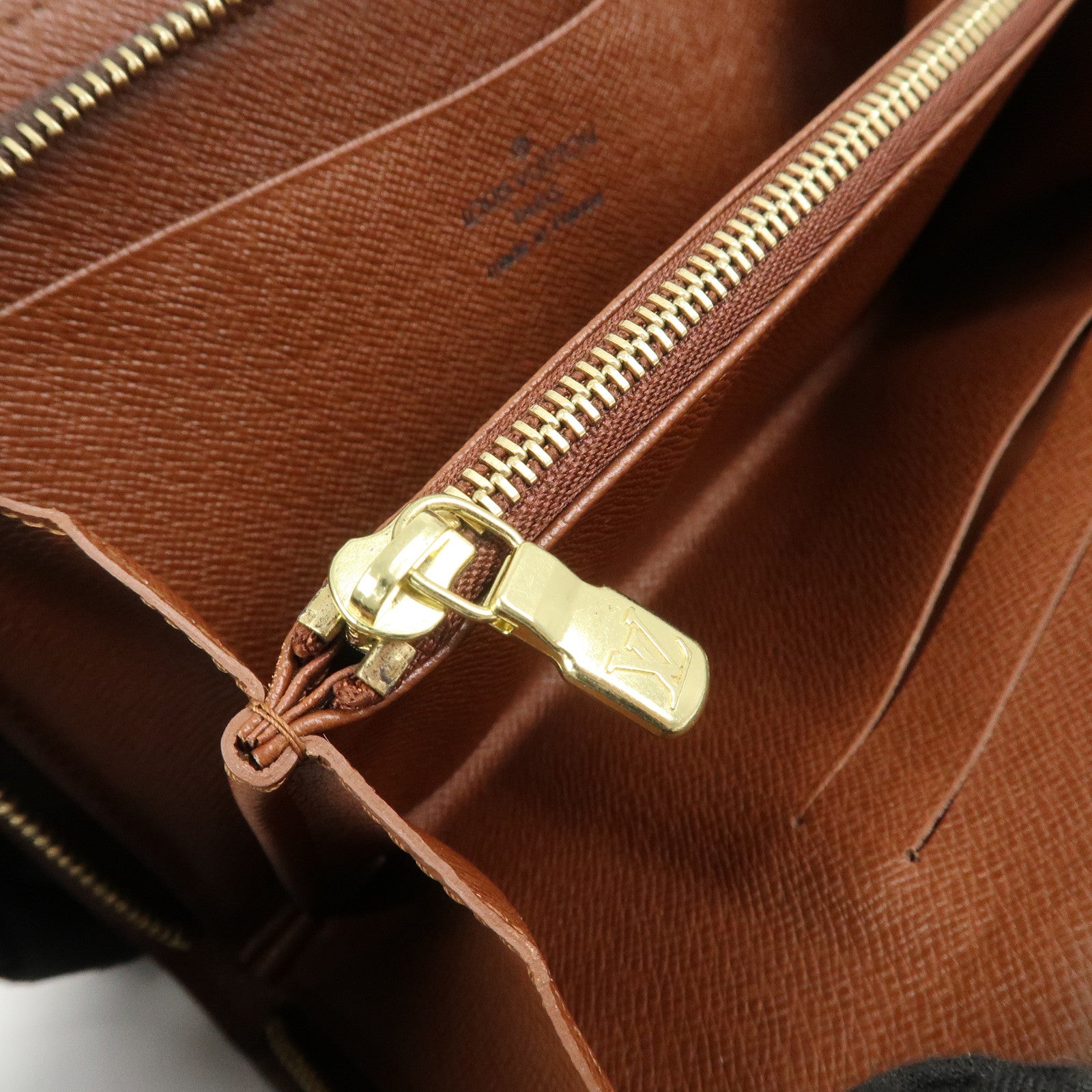 Loius Vuitton Monogram Porte Monnaie Zip Long Wallet Brown M61727