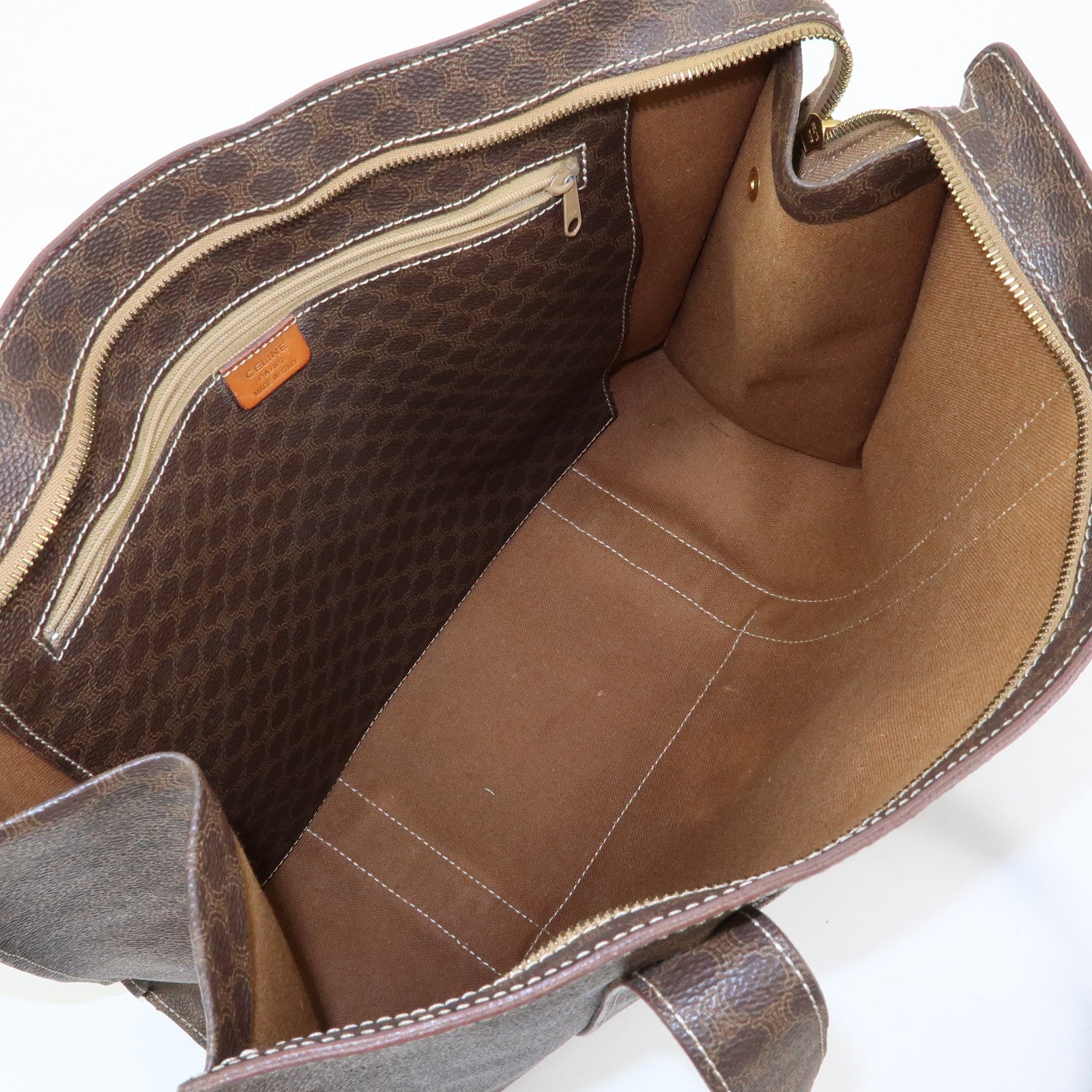 CELINE Macadam PVC Leather Tote Bag Shoulder Bag Brown