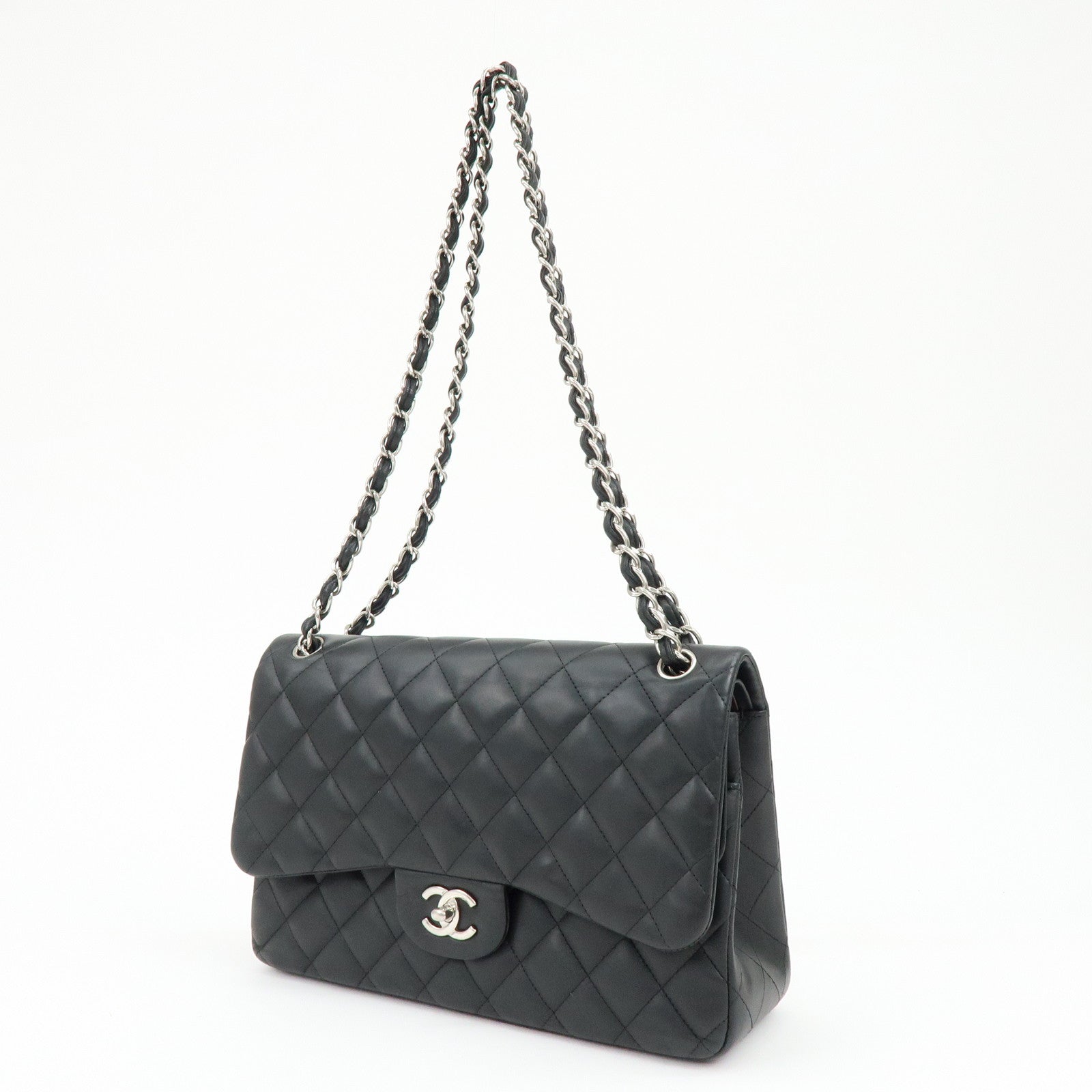 Chanel Large Matelasse 30 Large Lamb Skin Double Flap Shoulder Bag