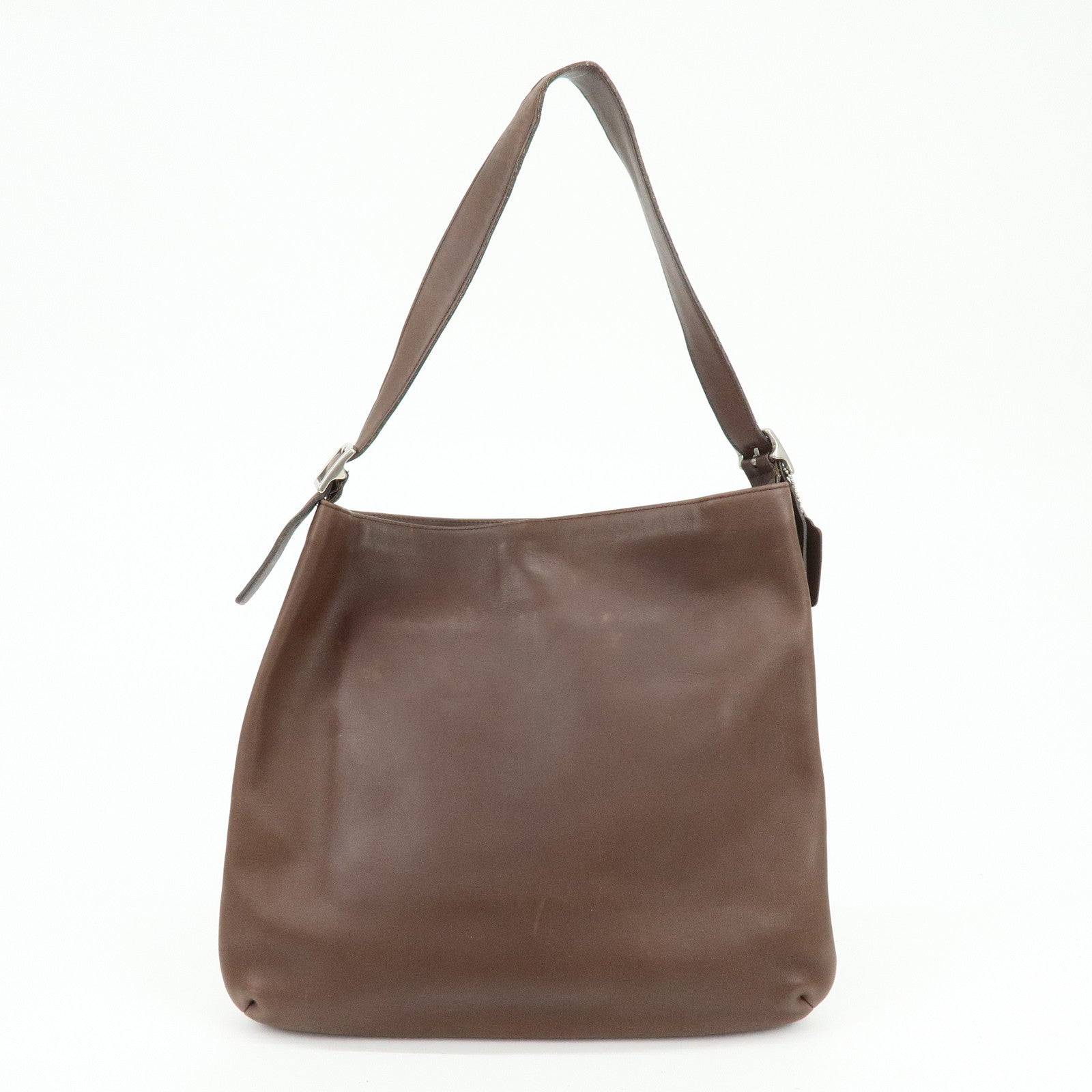 COACH Set of 2 Wool Leather Shoulder Bag Hand Bag Gray Brown