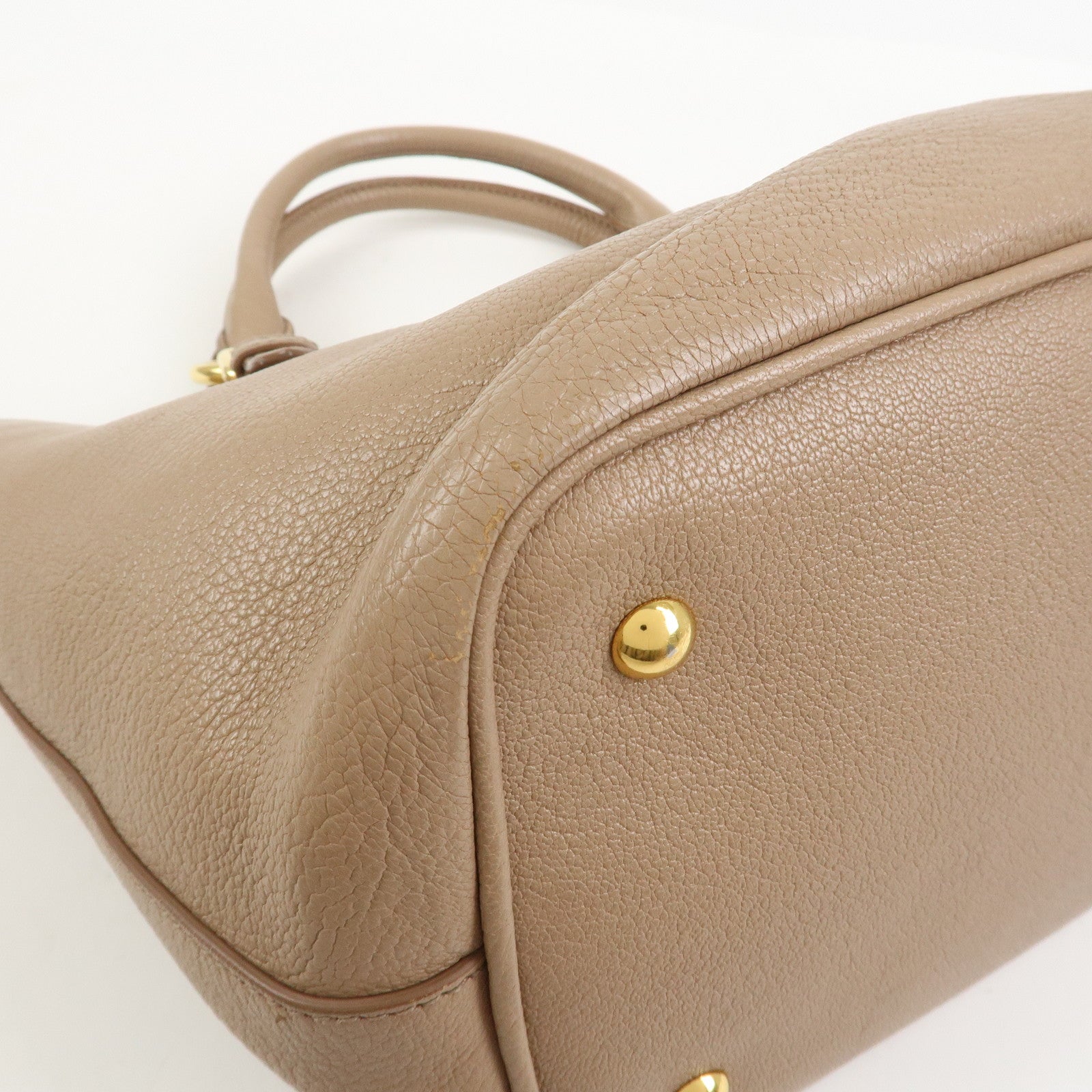 MIU MIU Madras Leather 2Way Shoulder Bag Hand Bag Pink Beige RN0886