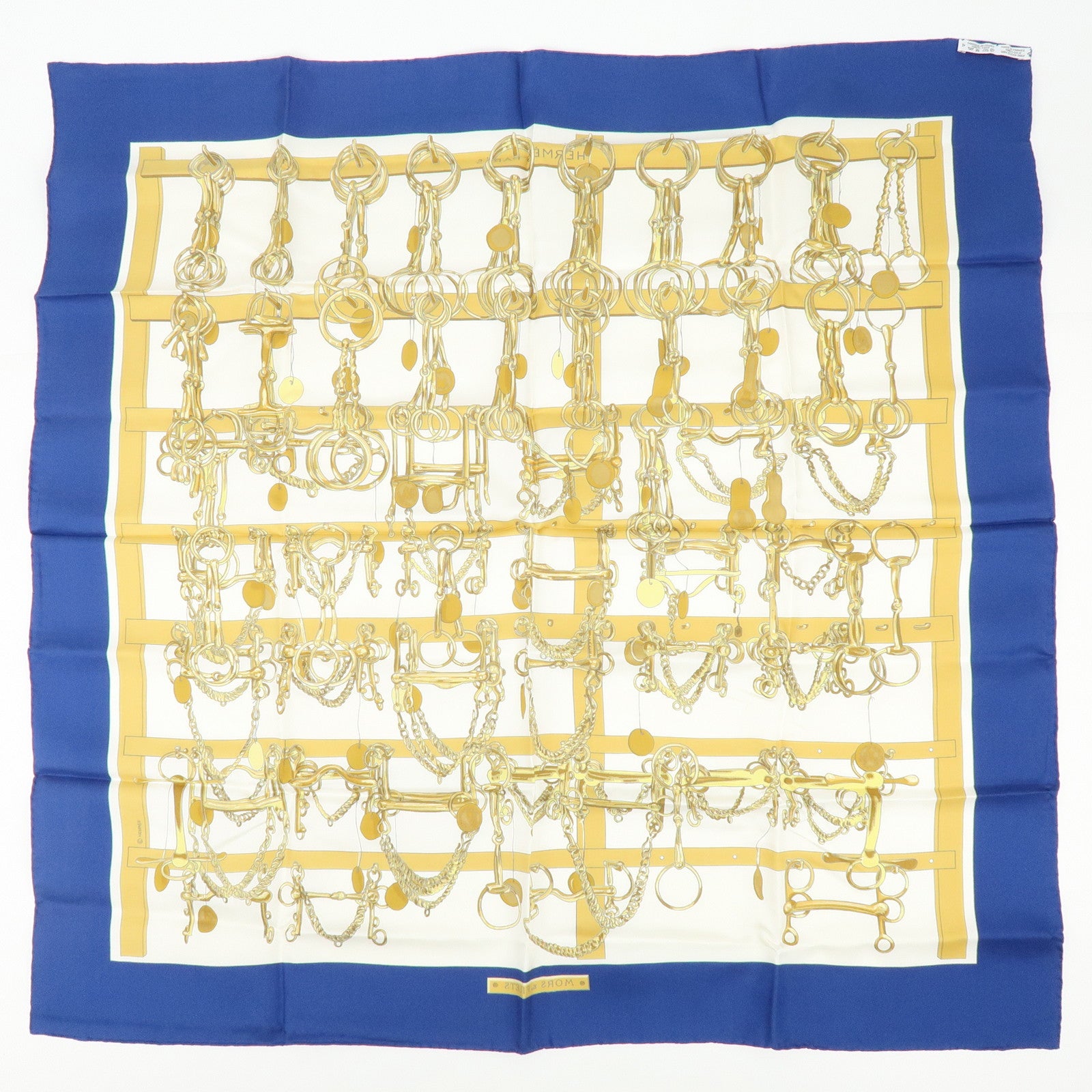 HERMES Carre 90 Set of 2 Silk 100% Scarf REPRISE MORS&FILETS