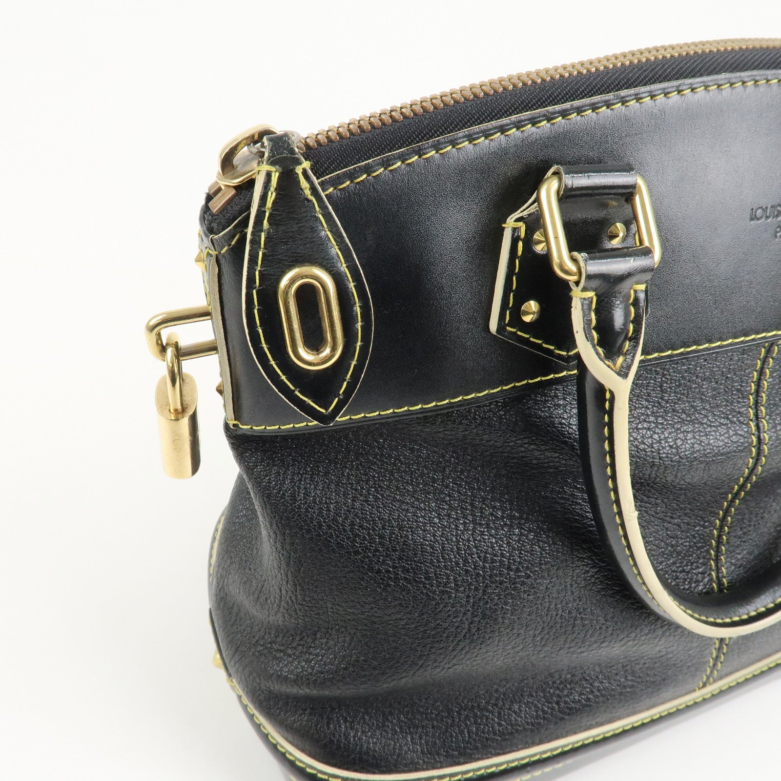 Louis Vuitton Suhali LockIt PM Hand Bag Tote Bag Black M91888 Used