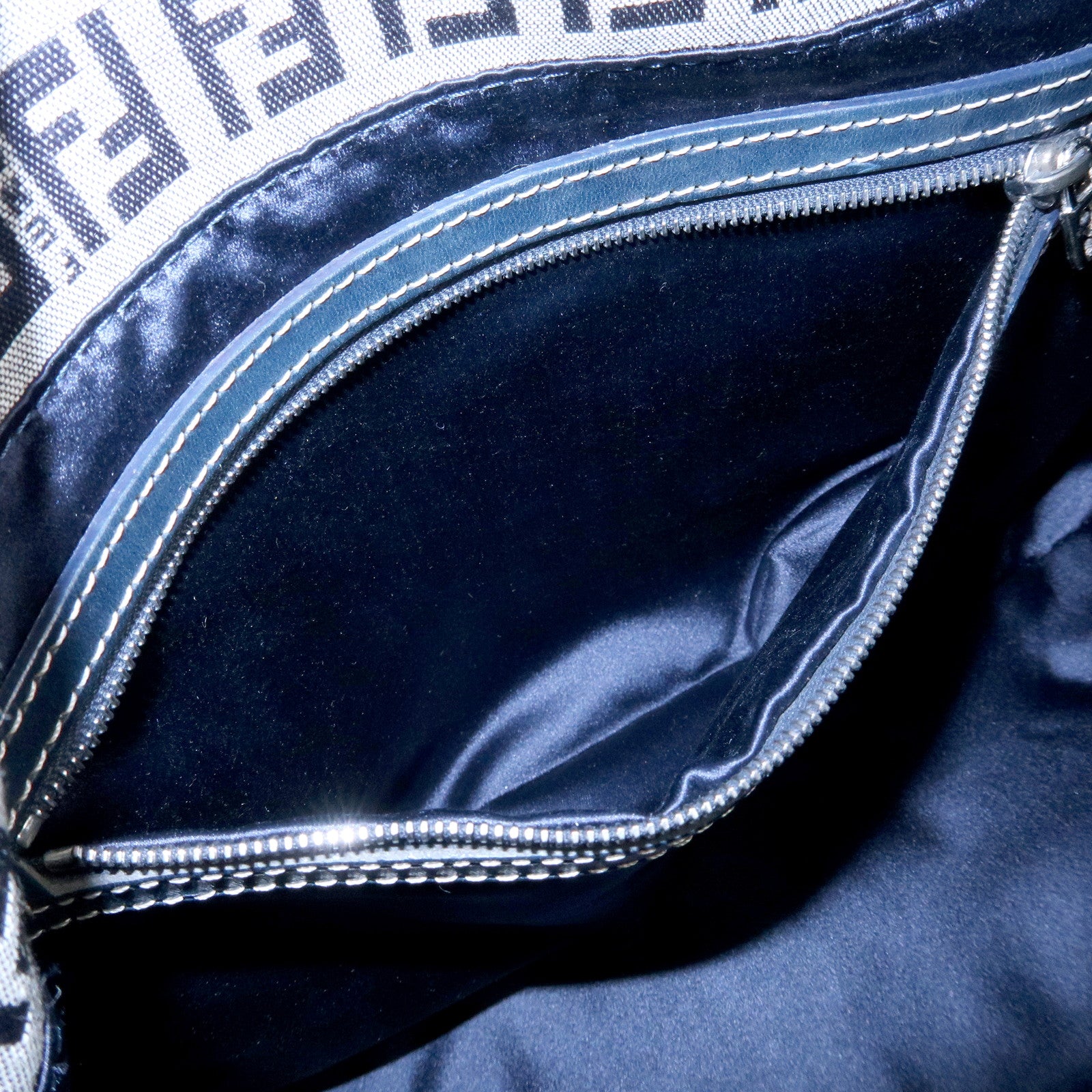 FENDI Zucchino Mamma Baguette Canvas Leather Shoulder Bag 26325 Auth Used F/S
