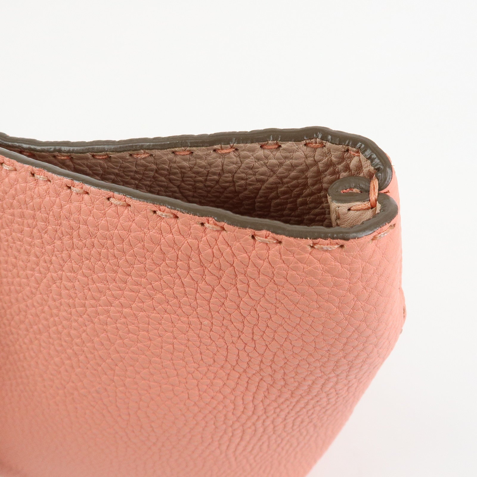 FENDI Selleria Carla Leather Tote Bag Shoulder Bag Pink 8BH257