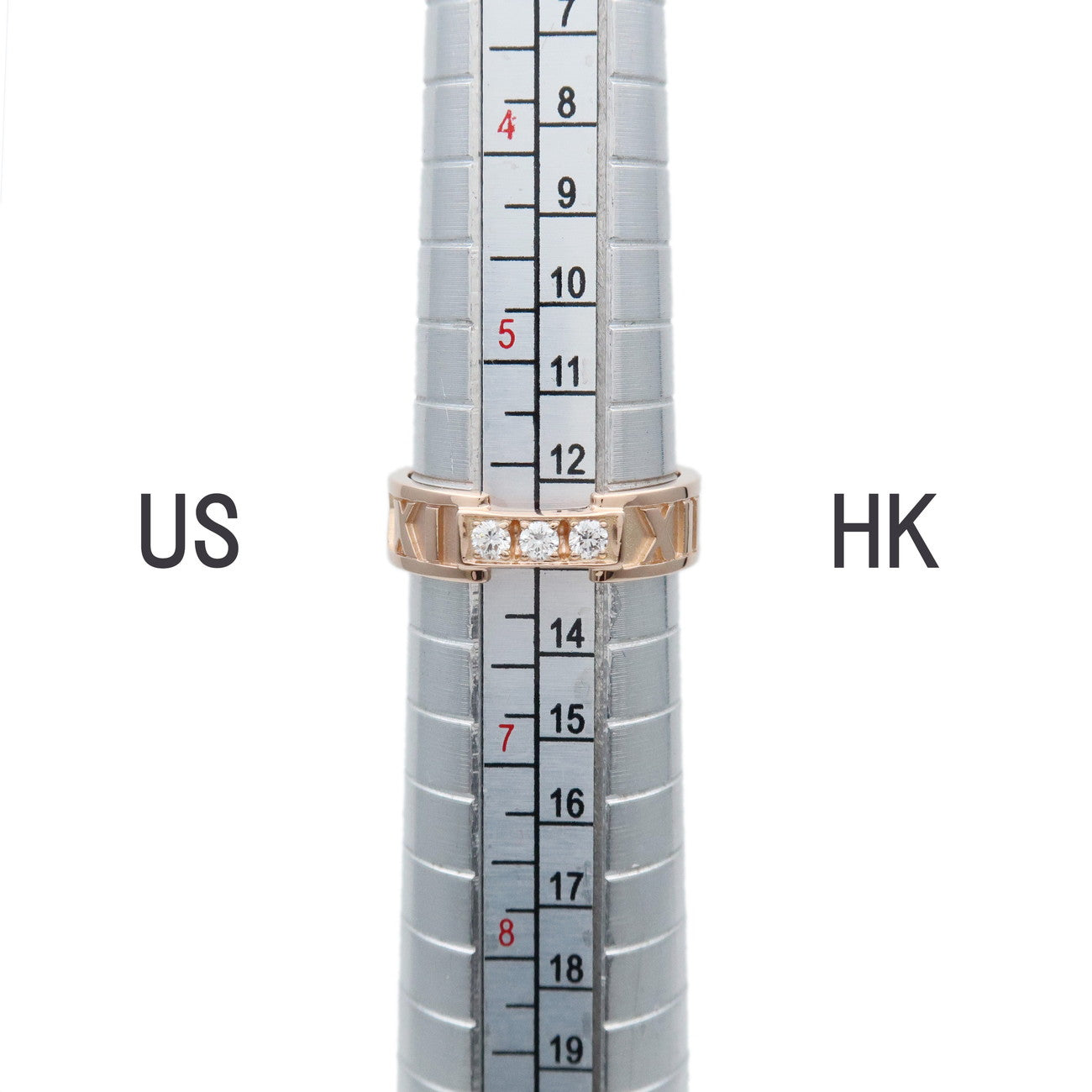 Tiffany & Co Atlas 3P Diamond Ring K18PG 750PG Rose Gold US6 EU51.5