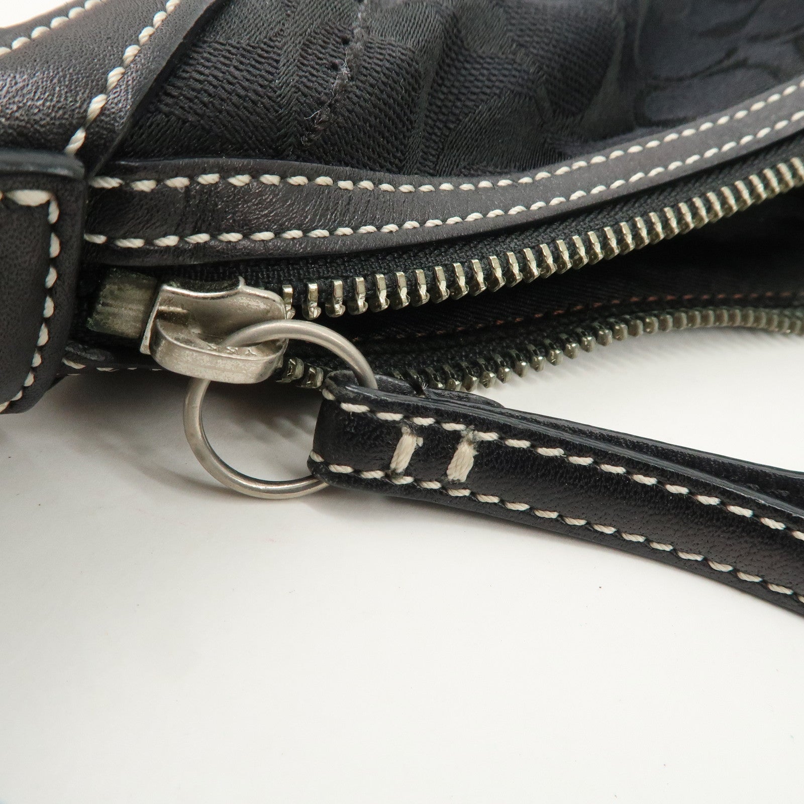 COACH Set of 2 Leather Canvas Shoulder Bag Black Lavender Beige Used