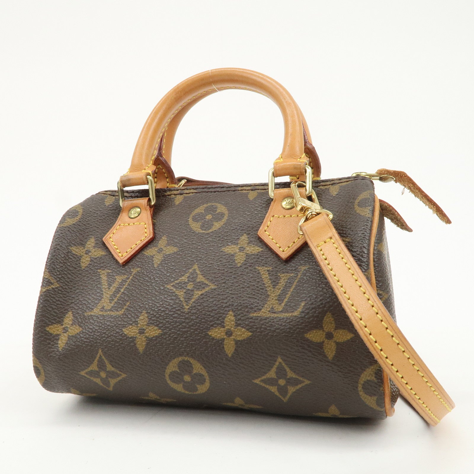 Louis Vuitton Monogram Mini Speedy Hand Bag & Strap Brown M41534