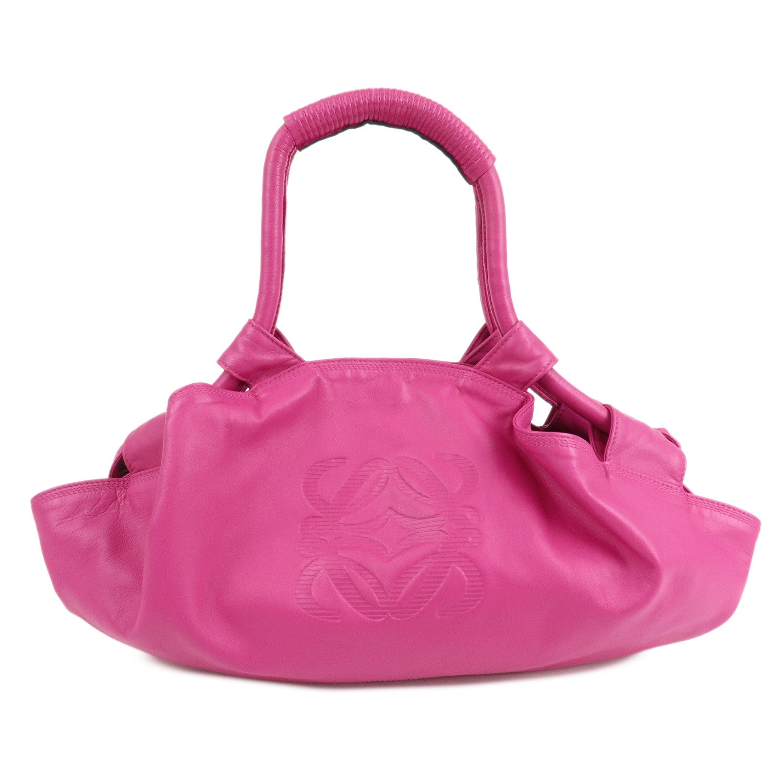 LOEWE Anagram Nappa Aire Leather Hand Bag Tote Bag Fuchsia Pink