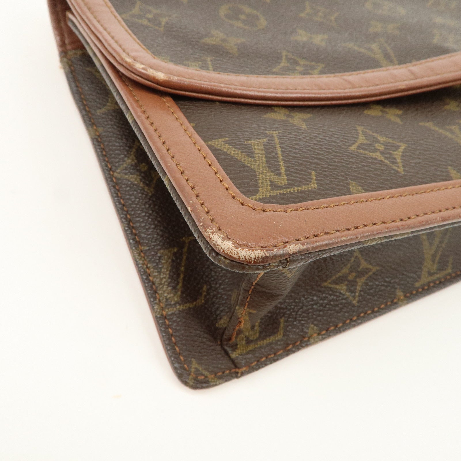 Louis Vuitton Monogram Pochette Damme PM Clutch Bag Brown M51812