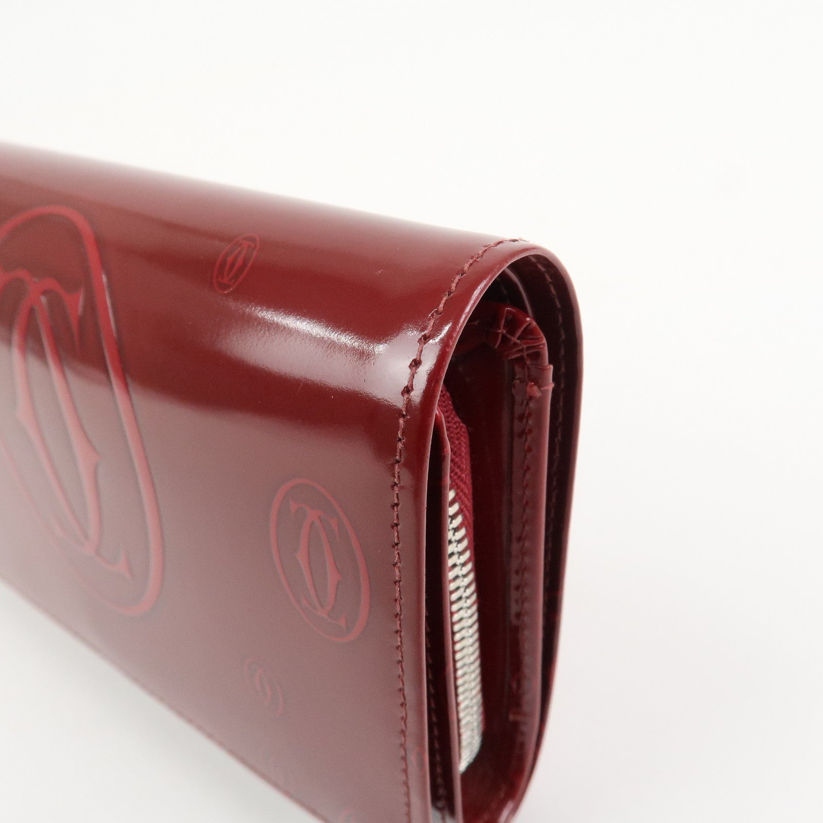 Cartier Happy Birthday Leather Compact Wallet Bordeaux