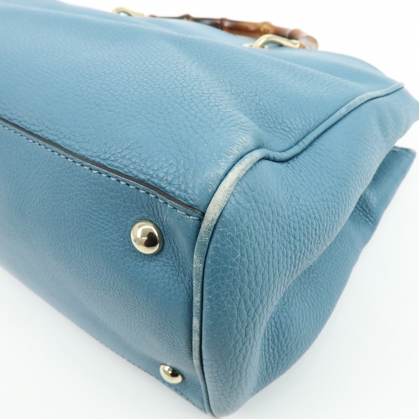 GUCCI Bamboo Leather Shopper Medium 2Way Bag Shoulder Bag 323660