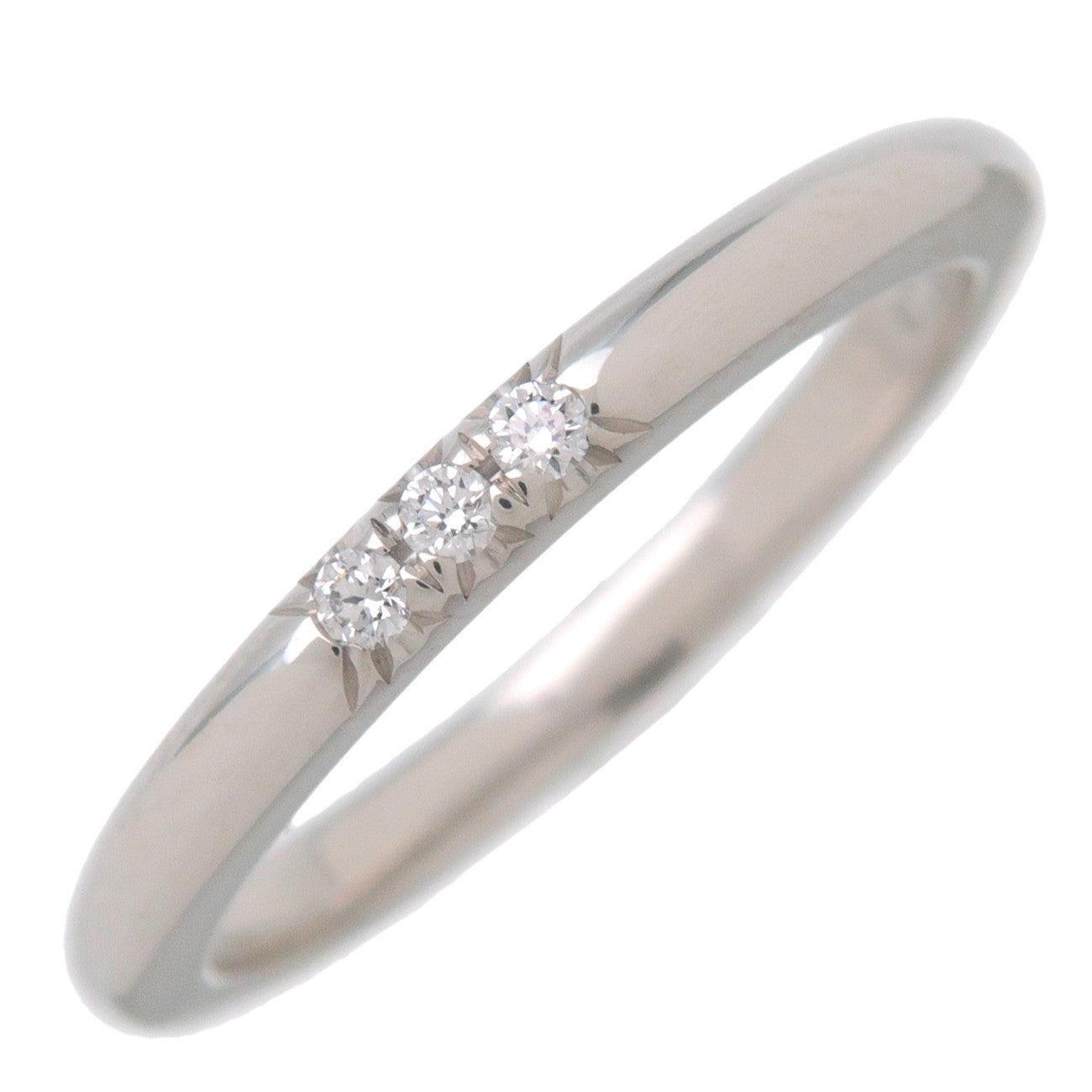 Tiffany & Co Classic Band Ring 3P Diamond PT950 Platinum US4 EU46.5