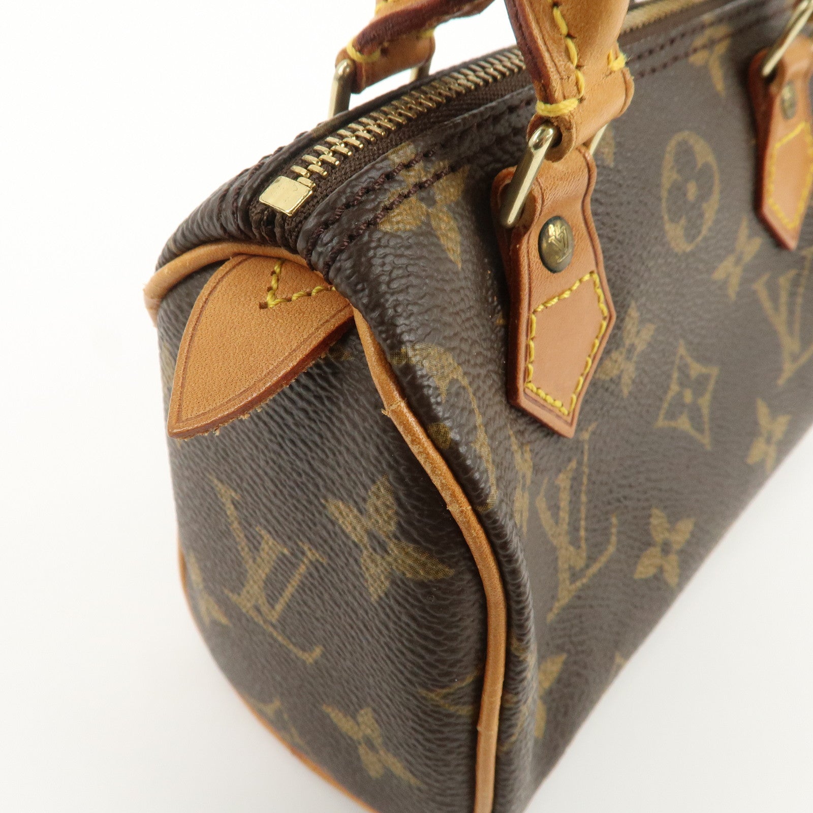 Louis Vuitton Monogram Mini Speedy Hand Bag Boston Bag Brown M41534
