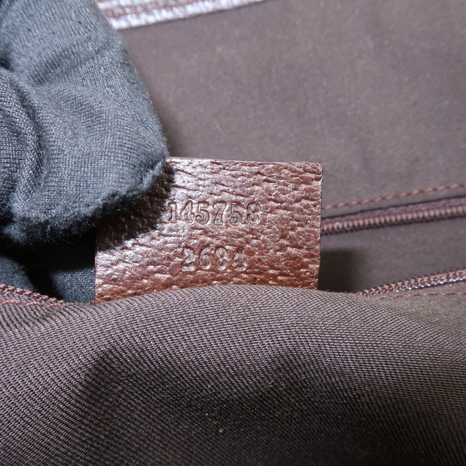 GUCCI Sherry GG Canvas Leather Tote Bag Shoulder Bag Brown 145758