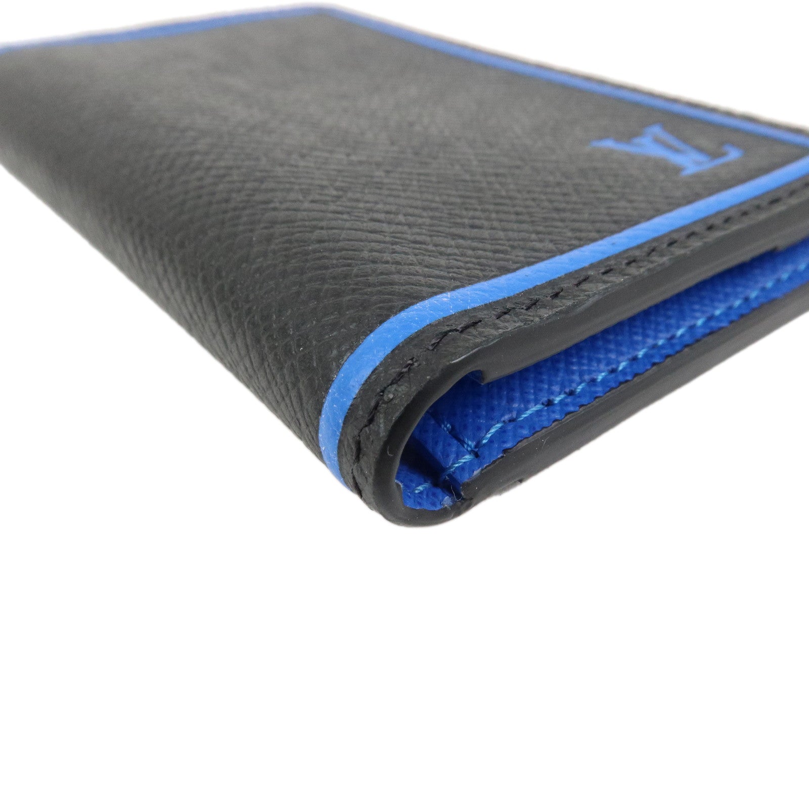 Louis Vuitton Taiga Organizer de Posh Card Case Noir Blue M63329