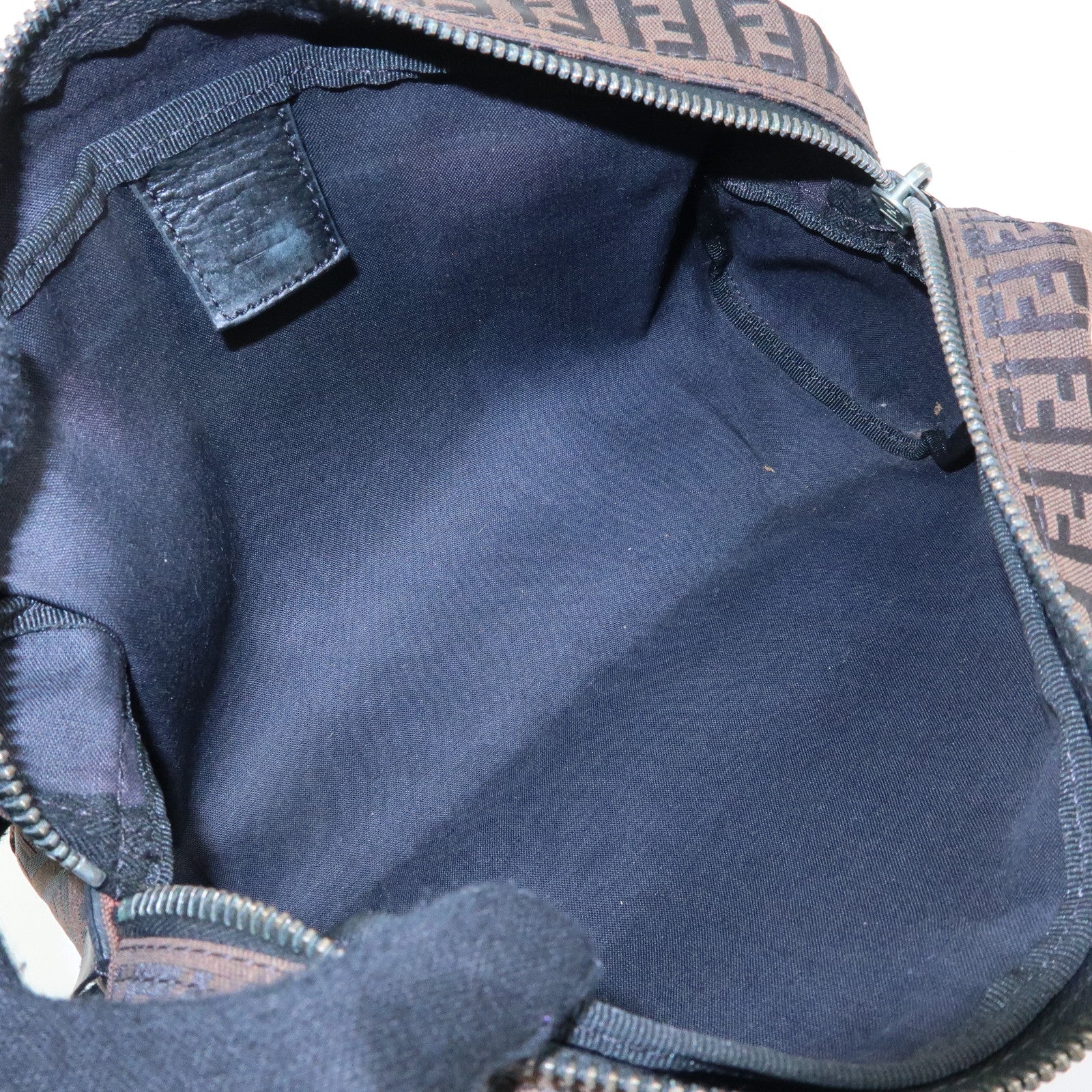 FENDI Zucca Set of 2 Canvas Leather Pouch Brown 7N0023 7N0006