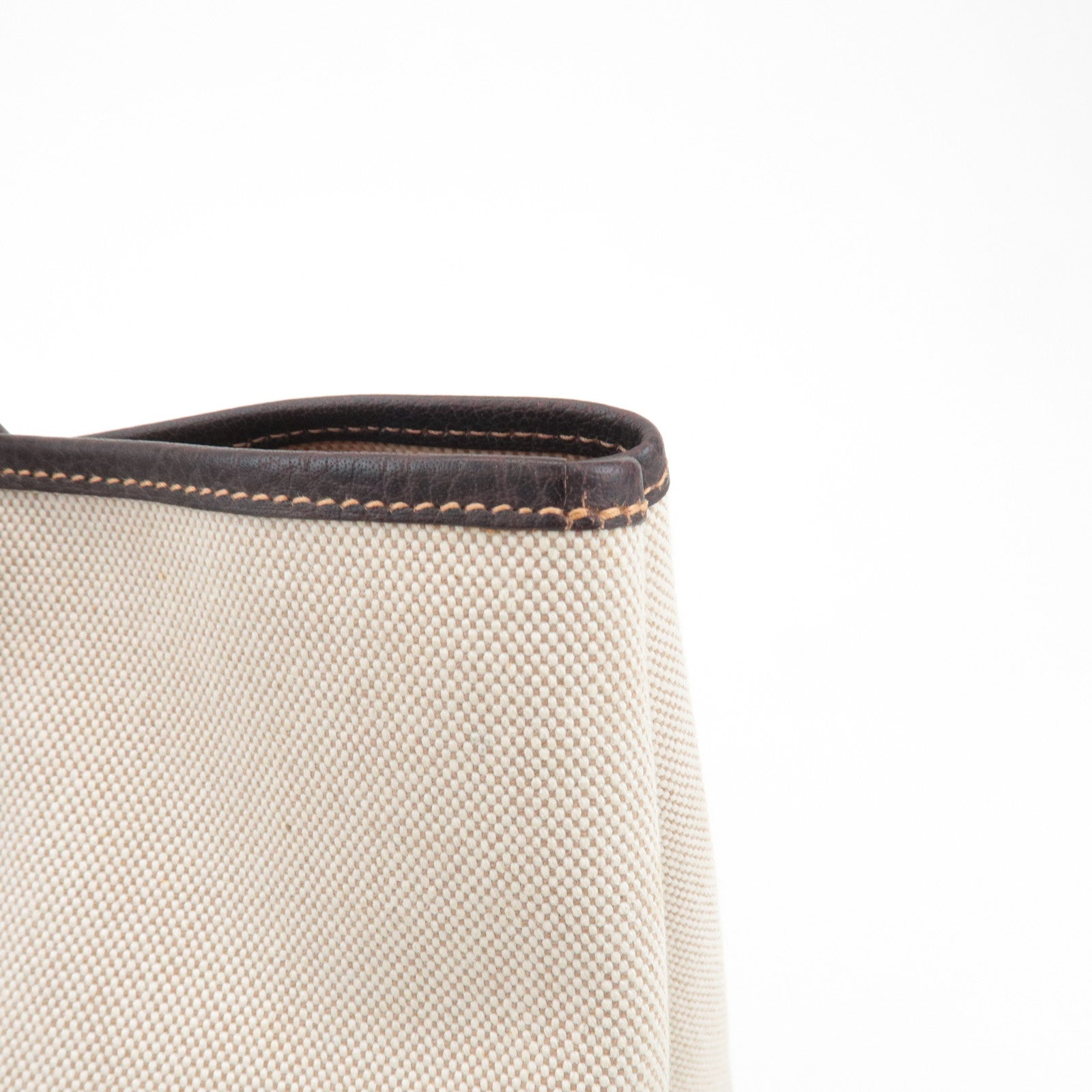 HERMES Garden Party PM Toile Ash H Stamped Leather Tote Bag Used