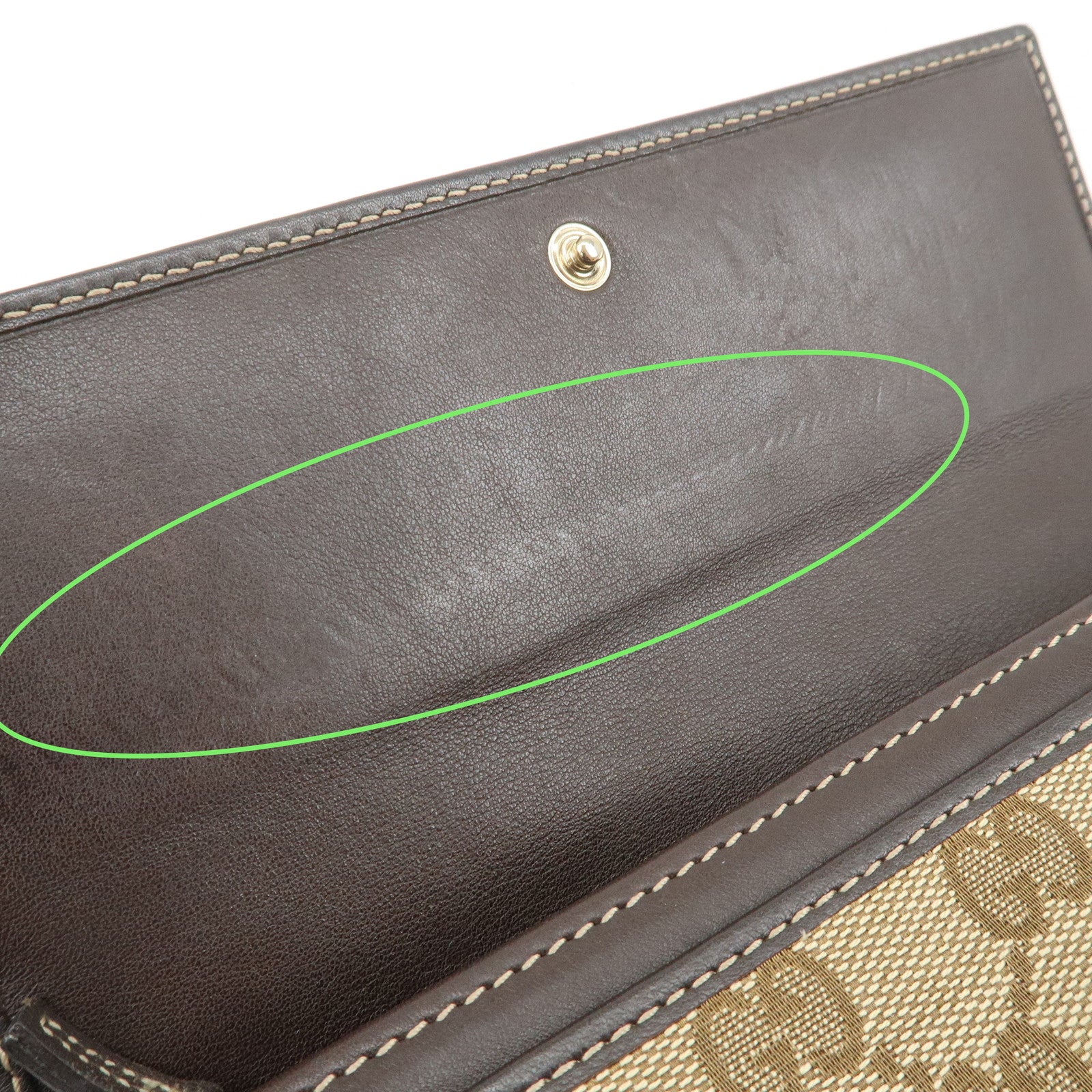 GUCCI Lovely Heart GG Canvas Leather Long Wallet Brown 251861