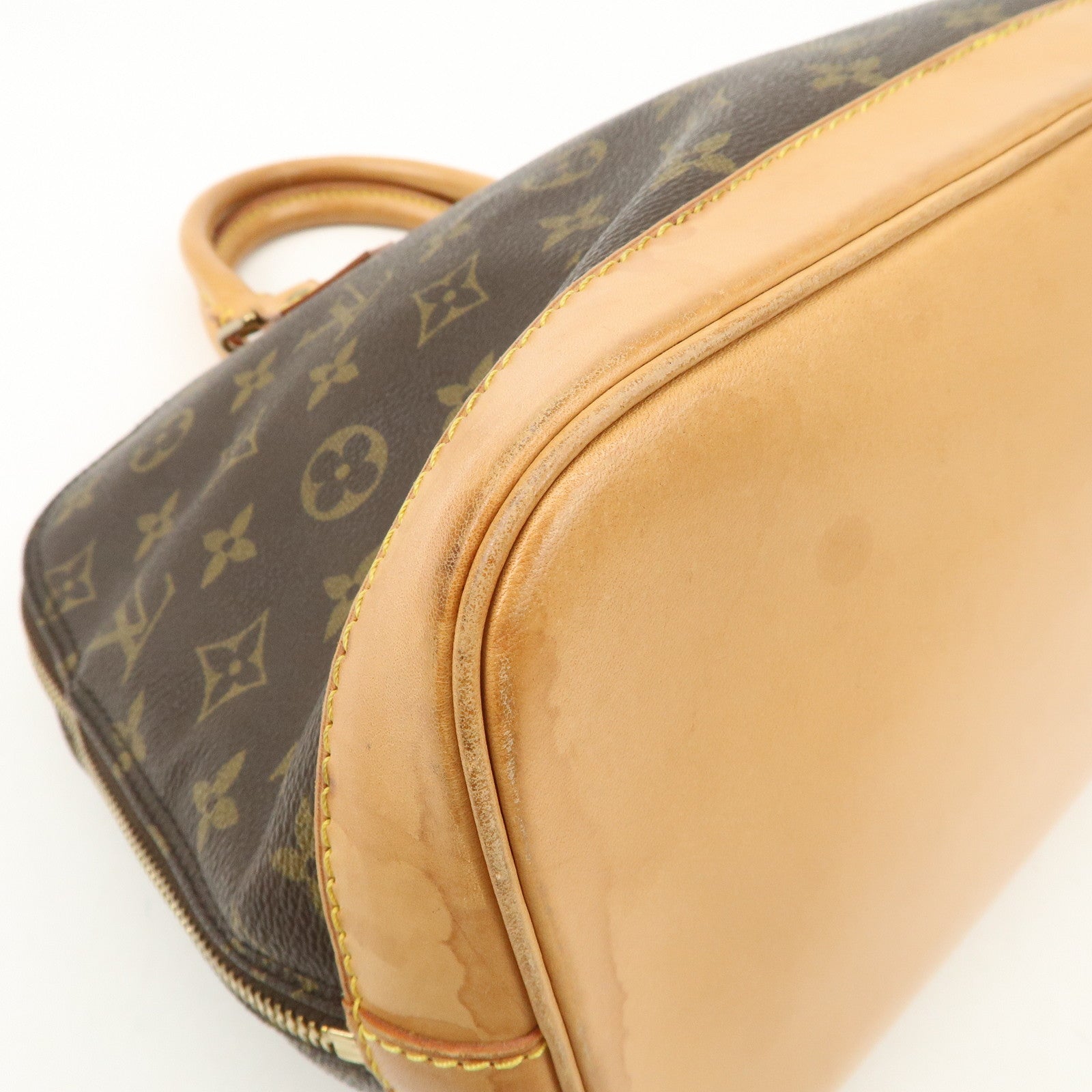 Louis Vuitton Monogram Canvas Alma Hand Bag Brown M51130 Used