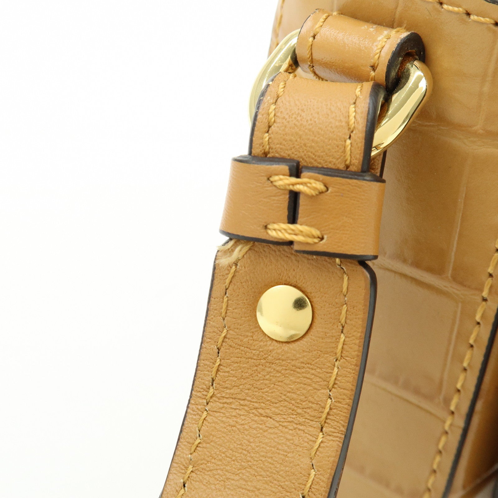Chloe See By Chloe Embosssed Leather 2Way Bag Shoulder Bag Brown