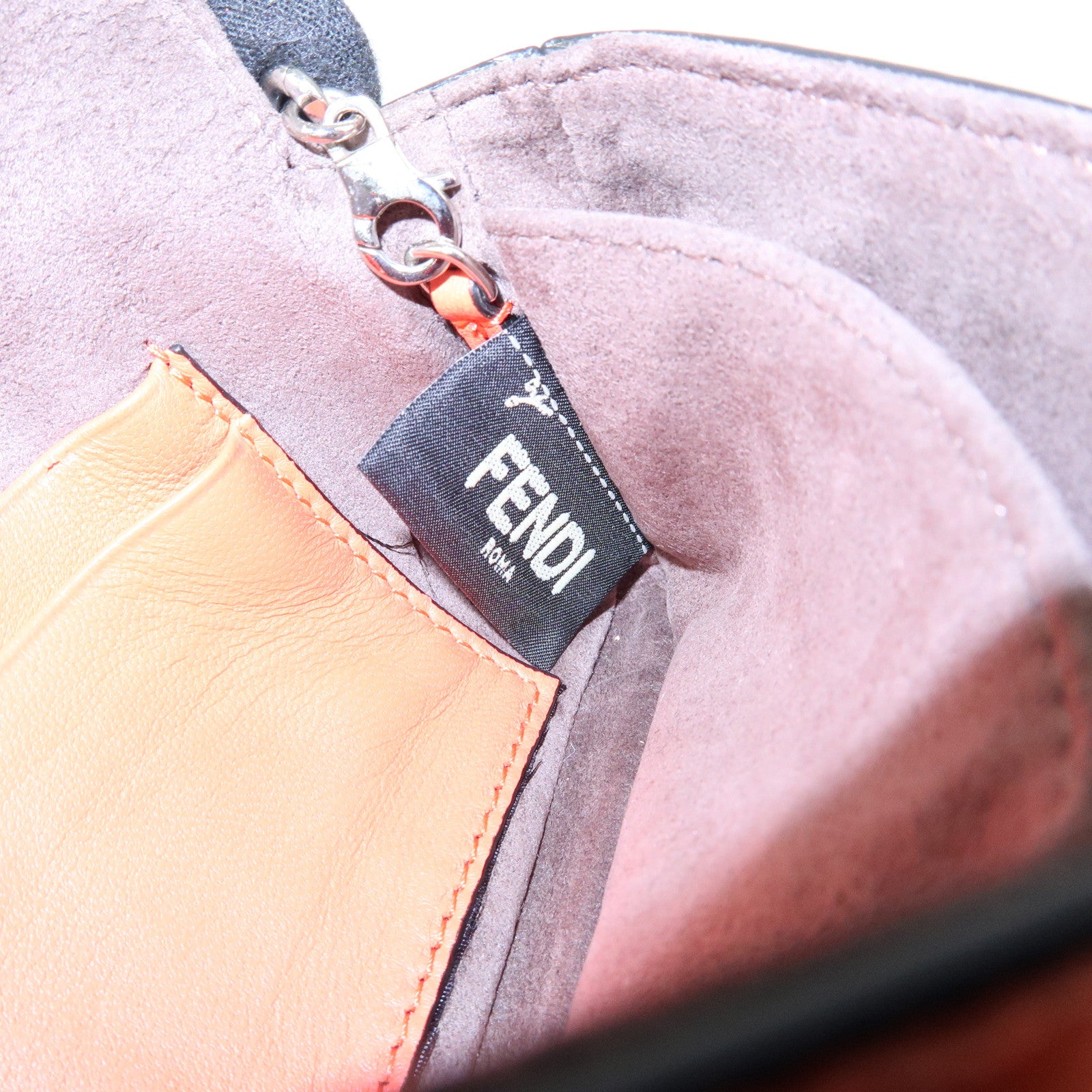 FENDI Micro Baguette 2Way Shoulder Bag Crossbody Bag Orange 8M0354