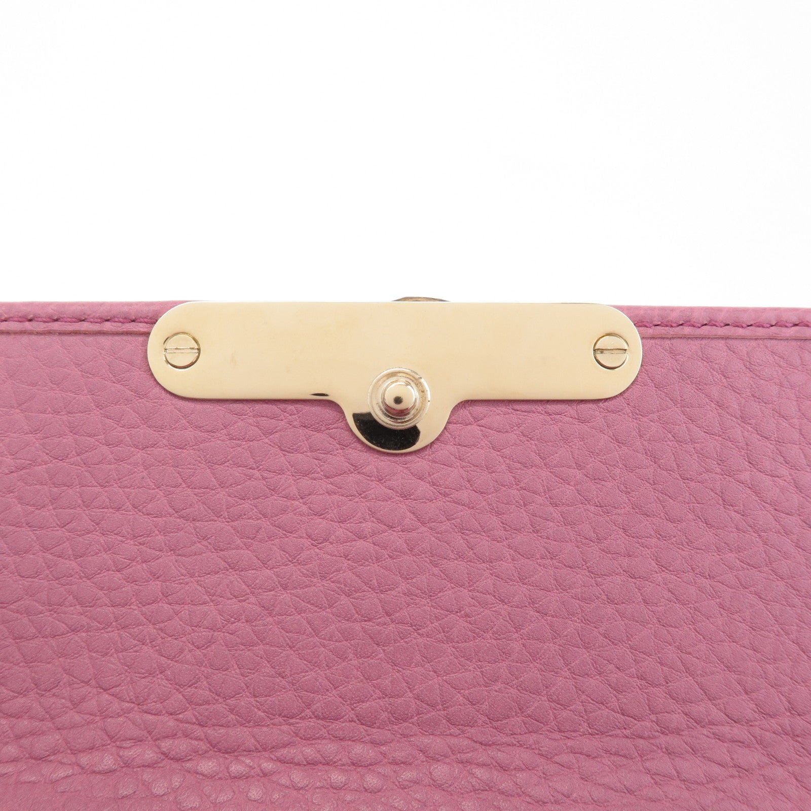 GUCCI Bamboo Leather Tri- Fold Wallet Pink 257017 Used