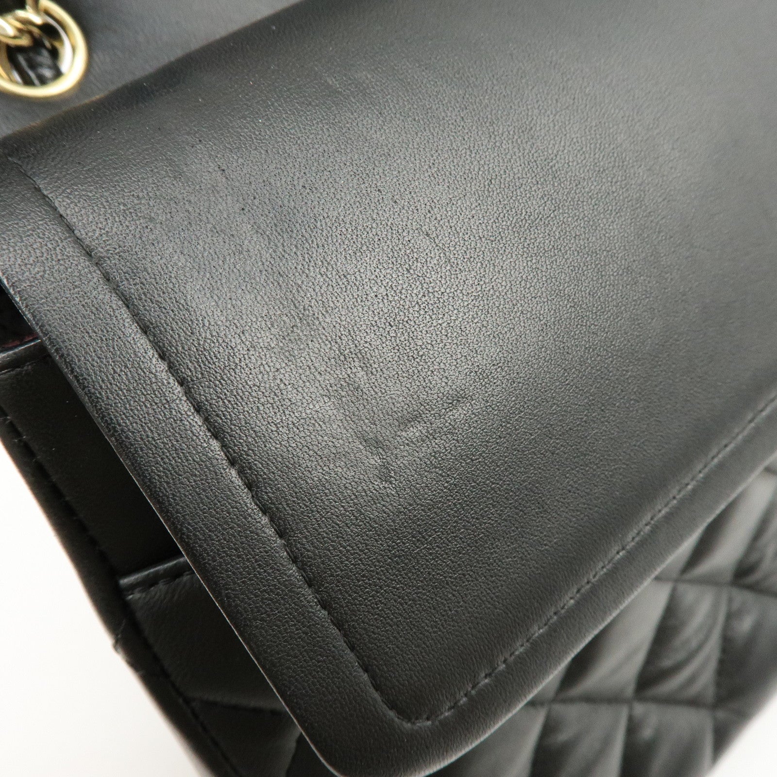 CHANEL Matelasse Lamb Skin Chain Shoulder Bag Black A58600