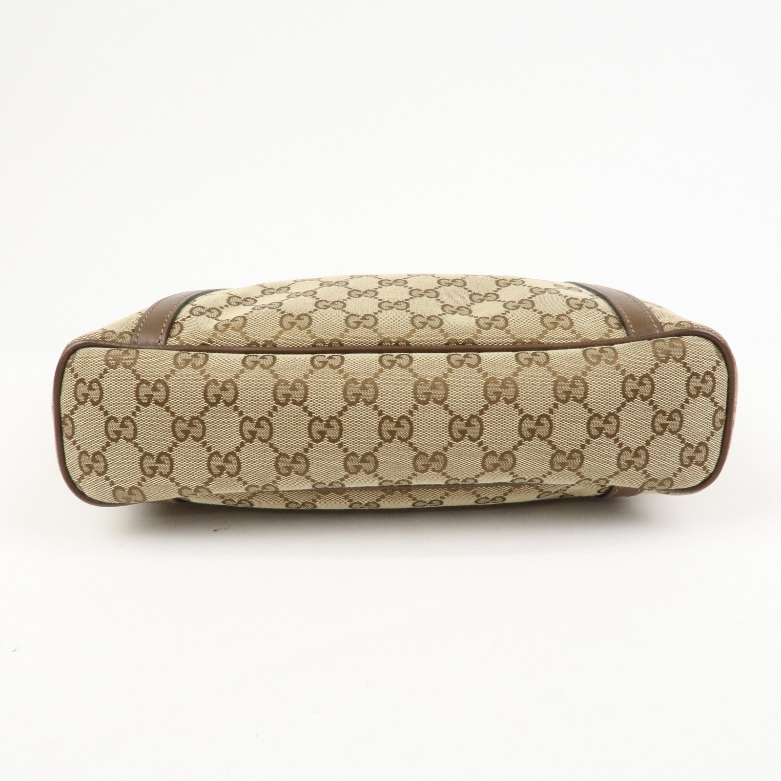 GUCCI GG Monogram Canvas Leather 2Way Tote Bag Beige Brown 388929