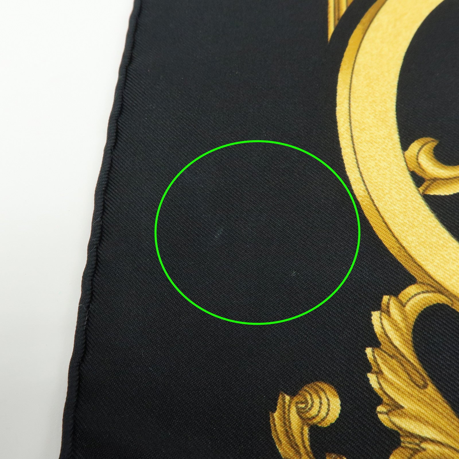HERMES Carre 90 Silk 100% Scarf LES TUILERIES Black Gold