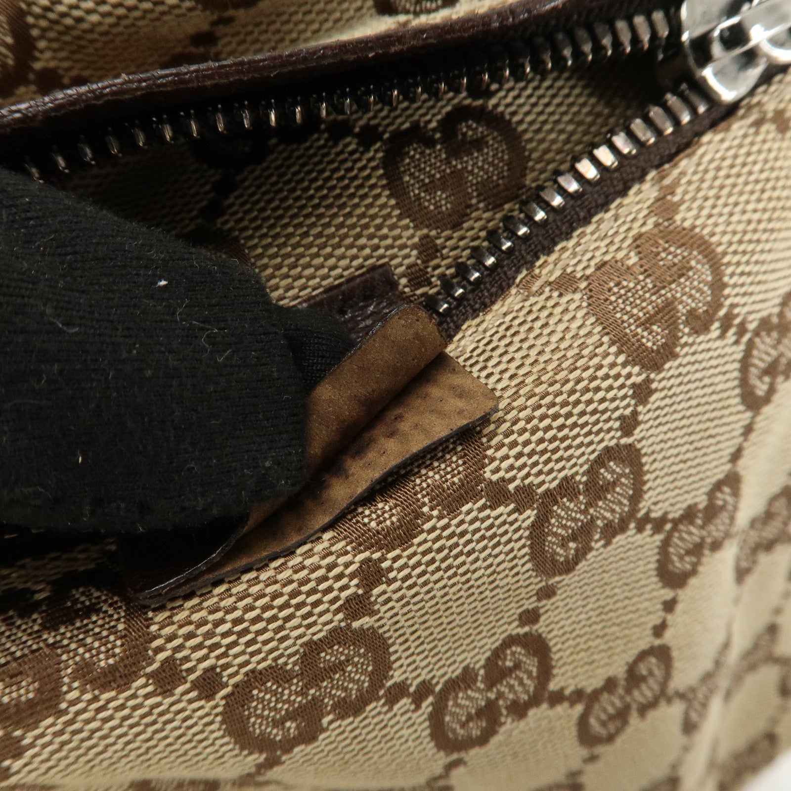 GUCCI GG Canvas Leather Waist Bag Crossbody Bag Beige Brown 28566 Used