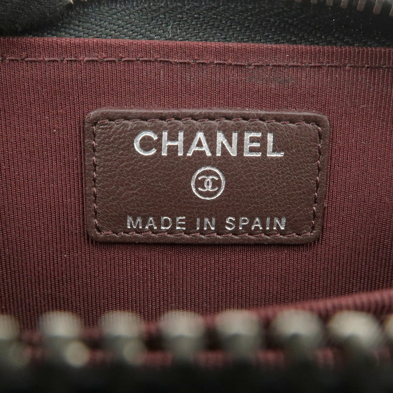 CHANEL COCO Mark Matelasse Lamb Skin Coin Case Coin Holder Black