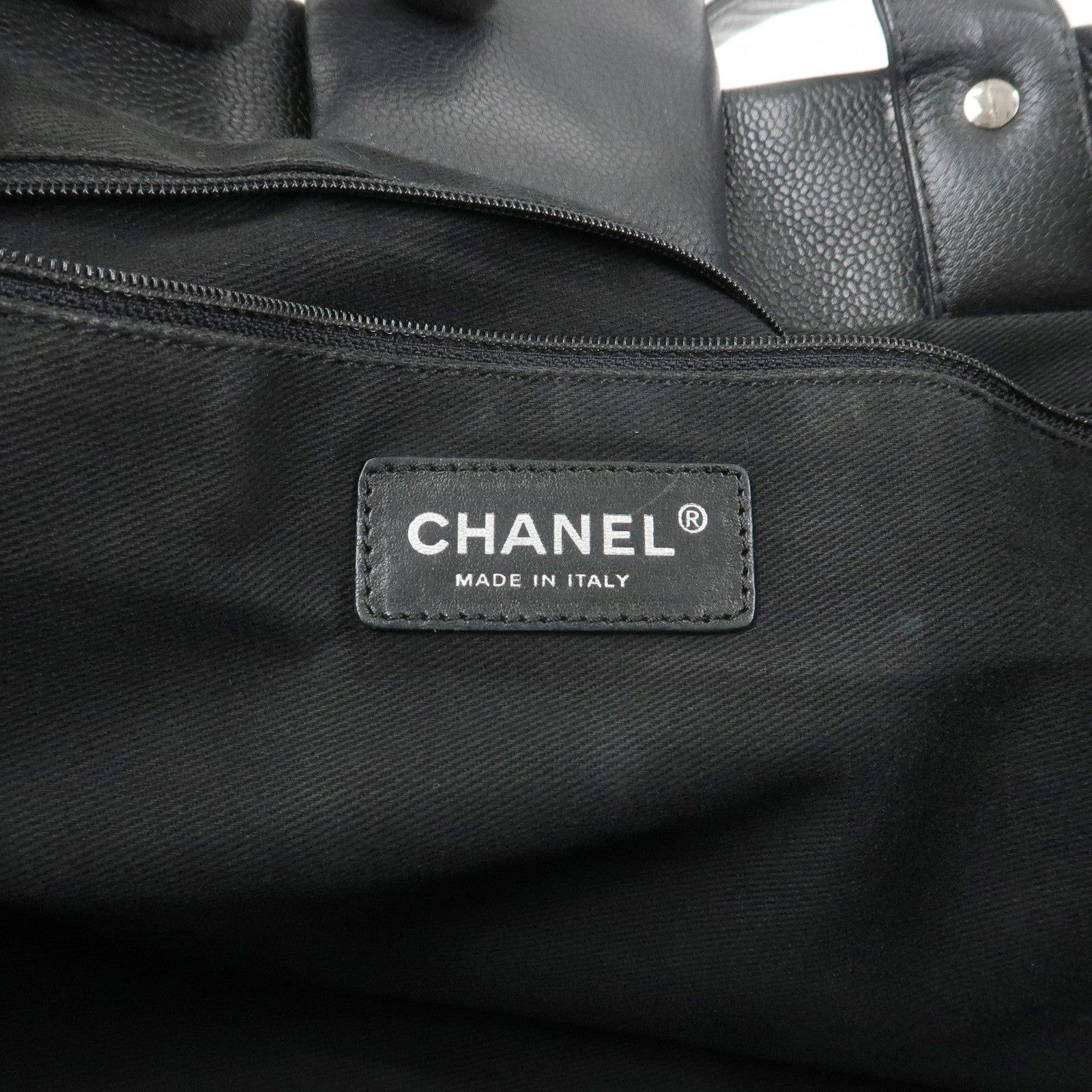 CHANEL COCO Mark Caviarskin Tote Bag Shoulder Bag Black A46566